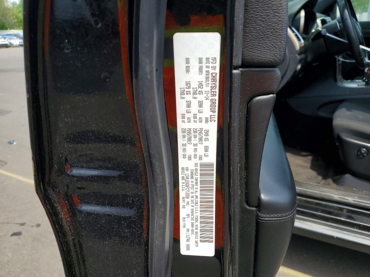 2015 Jeep Grand Cherokee Laredo Черный vin: 1C4RJEAG8FC713930