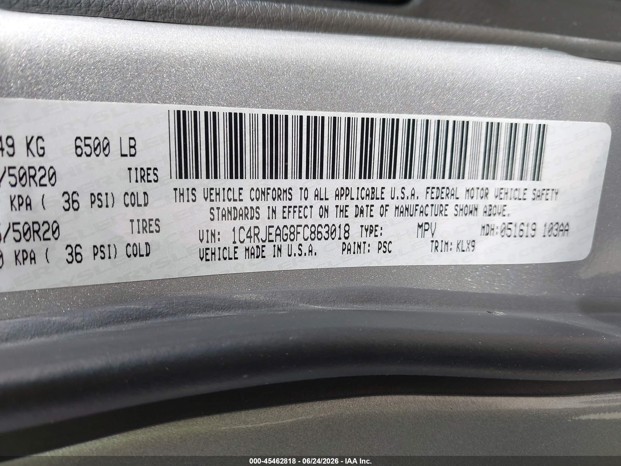 2015 Jeep Grand Cherokee Altitude Gray vin: 1C4RJEAG8FC863018