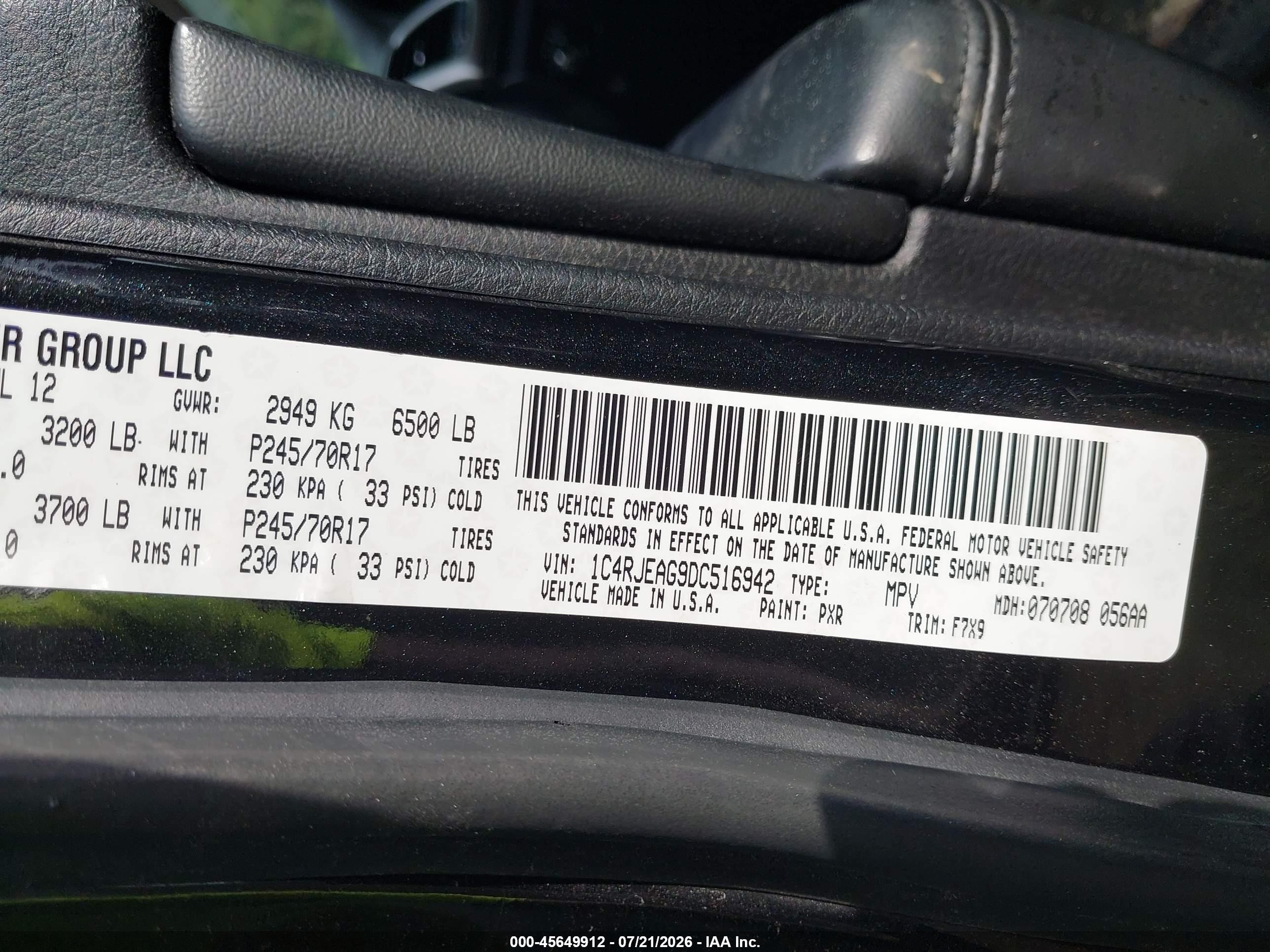 2013 Jeep Grand Cherokee Laredo Черный vin: 1C4RJEAG9DC516942