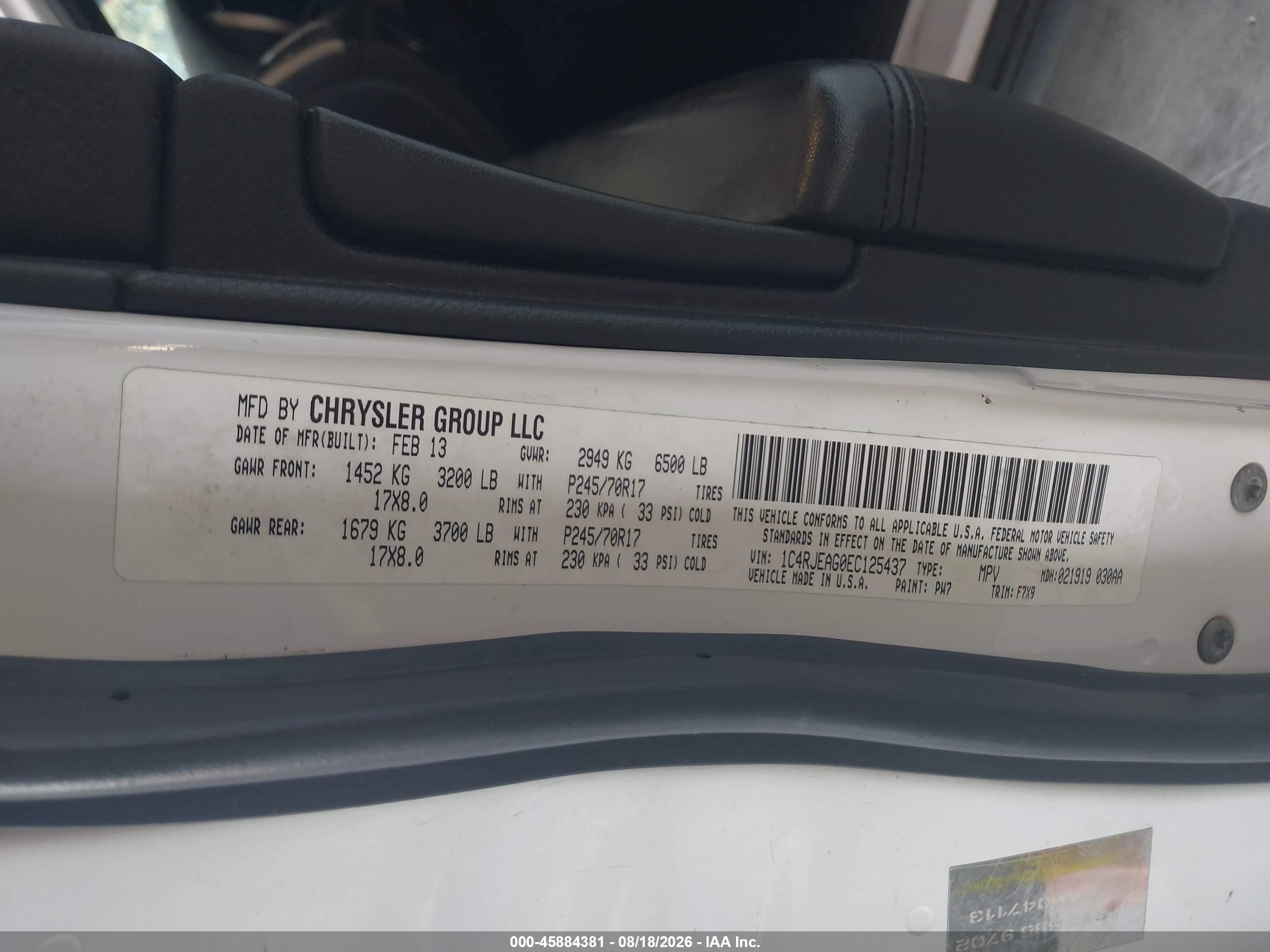 2014 Jeep Grand Cherokee Laredo White vin: 1C4RJEAGOEC125437