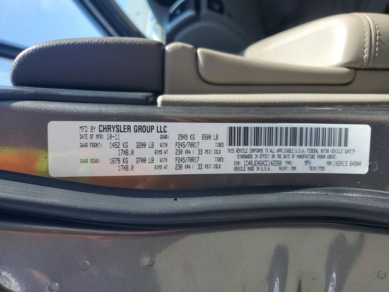 2012 Jeep Grand Cherokee Laredo Gray vin: 1C4RJEAGXCC142260