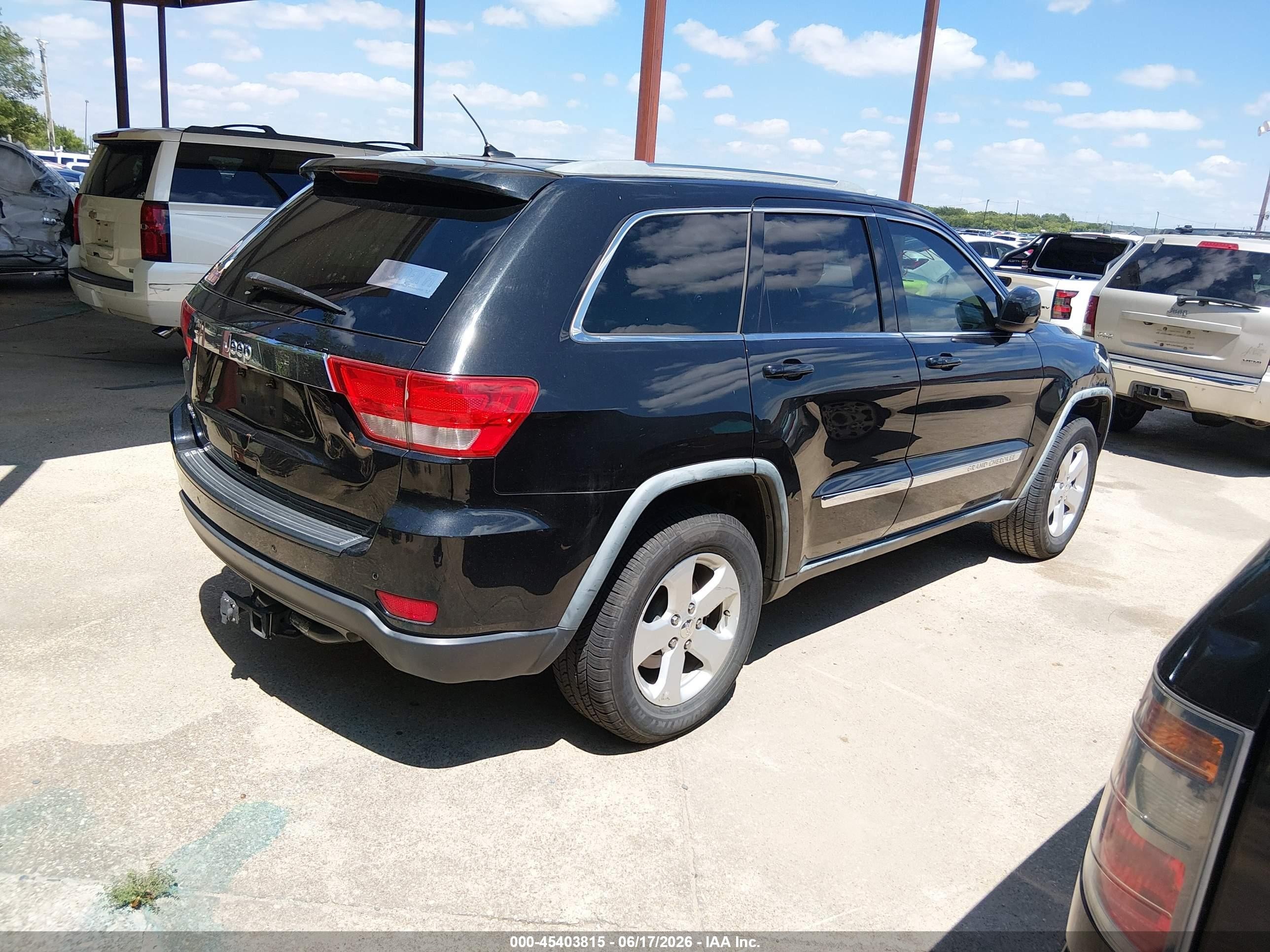 2012 Jeep Grand Cherokee Laredo Black vin: 1C4RJEAGXCC215403