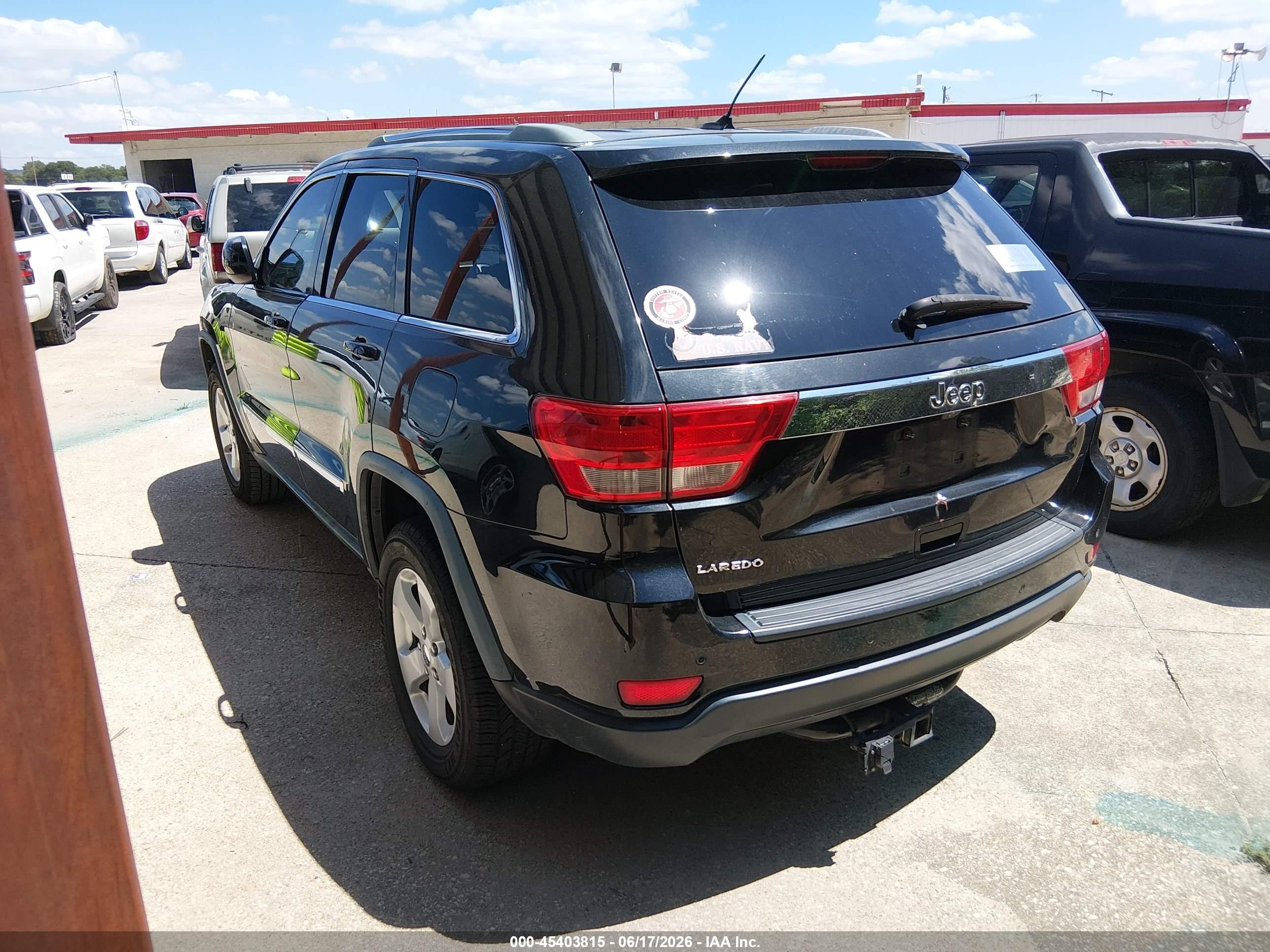 2012 Jeep Grand Cherokee Laredo Black vin: 1C4RJEAGXCC215403