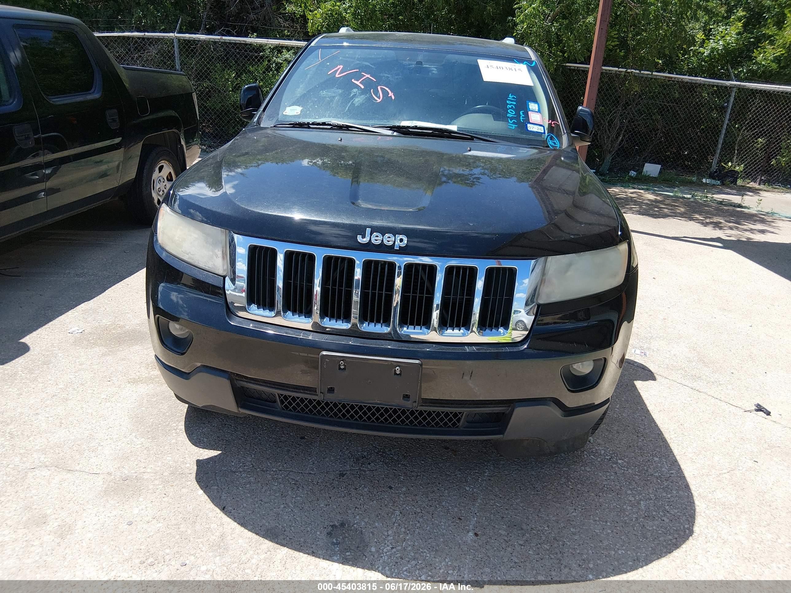 2012 Jeep Grand Cherokee Laredo Black vin: 1C4RJEAGXCC215403