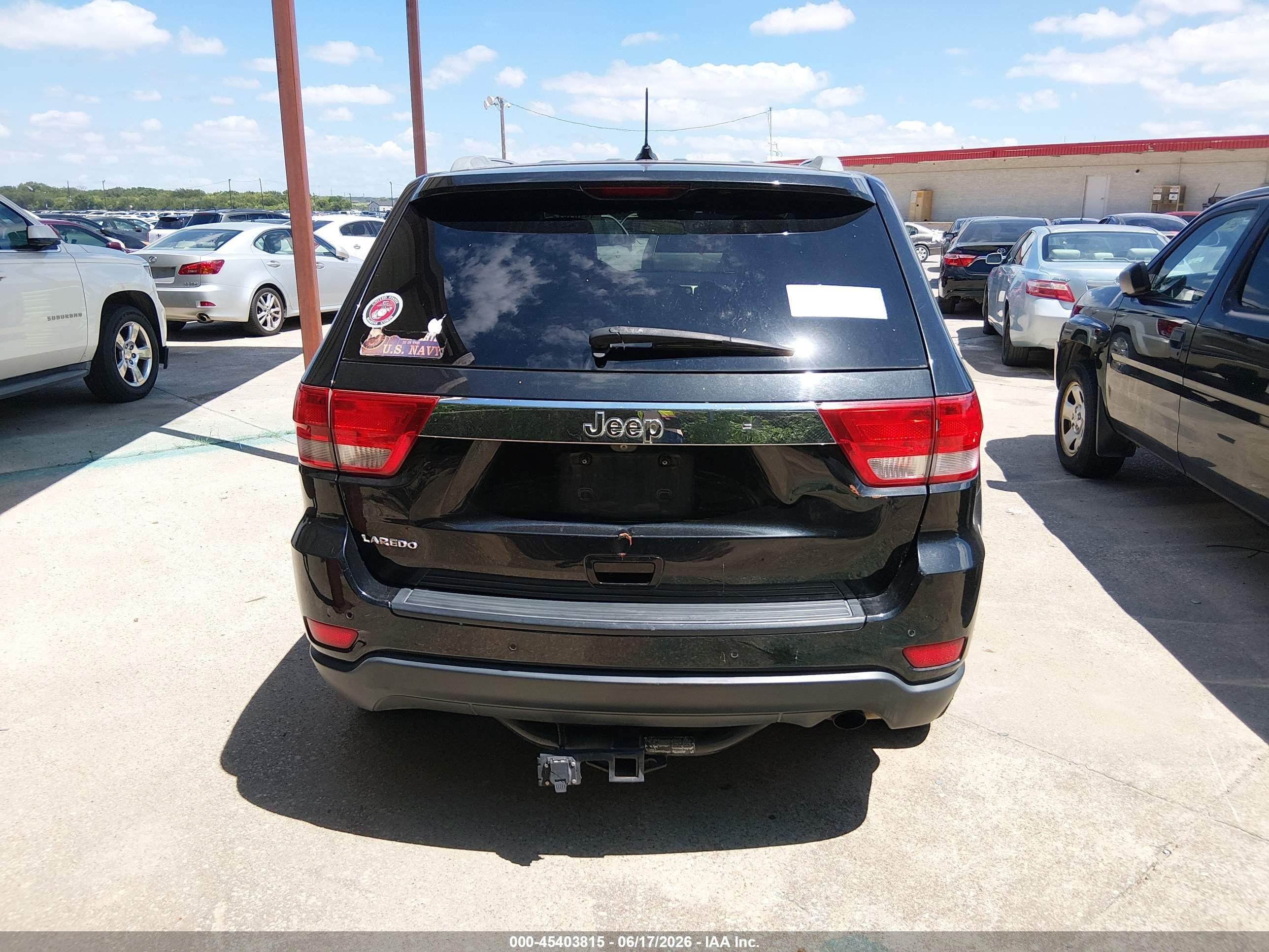 2012 Jeep Grand Cherokee Laredo Black vin: 1C4RJEAGXCC215403