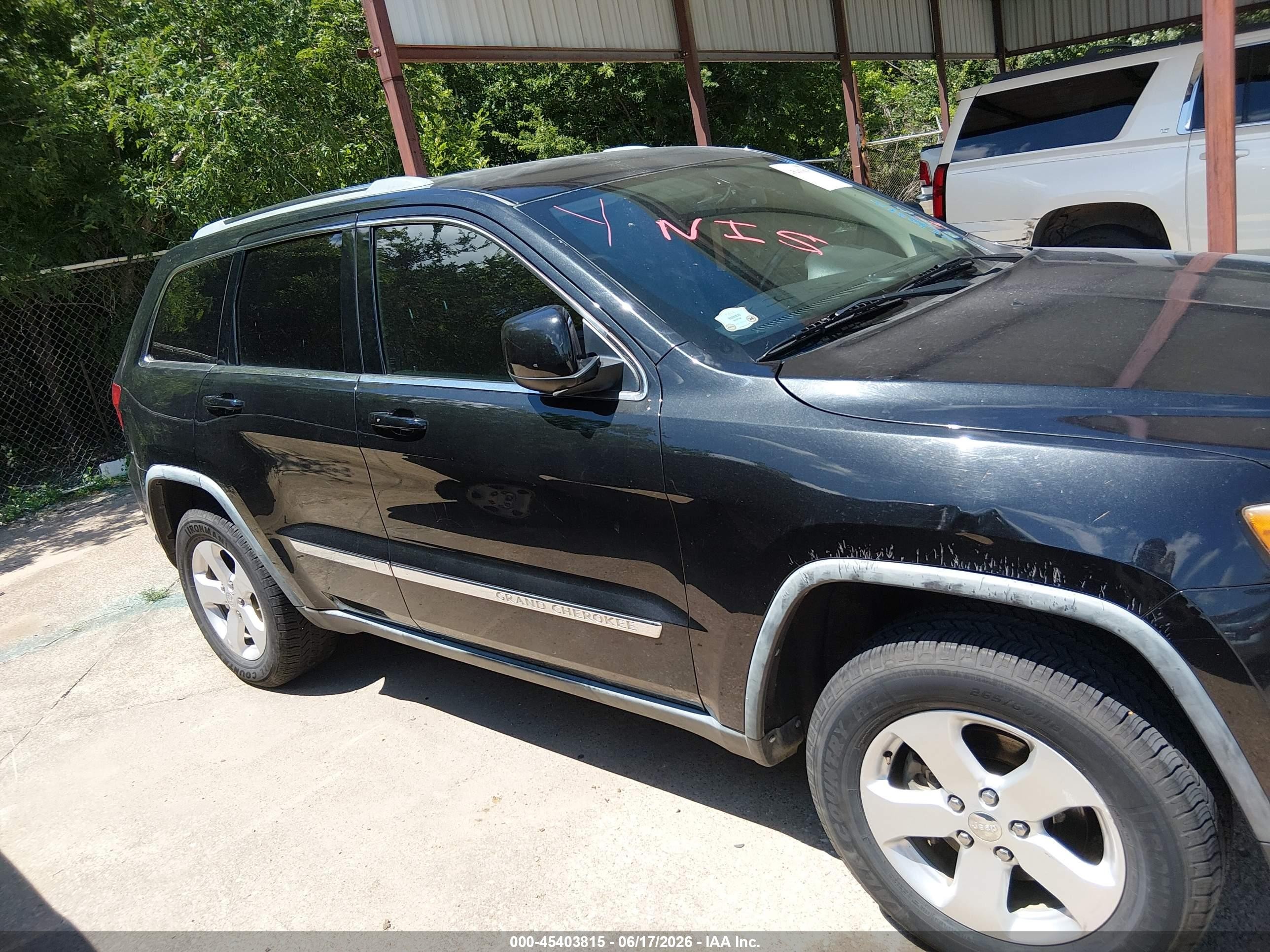 2012 Jeep Grand Cherokee Laredo Black vin: 1C4RJEAGXCC215403
