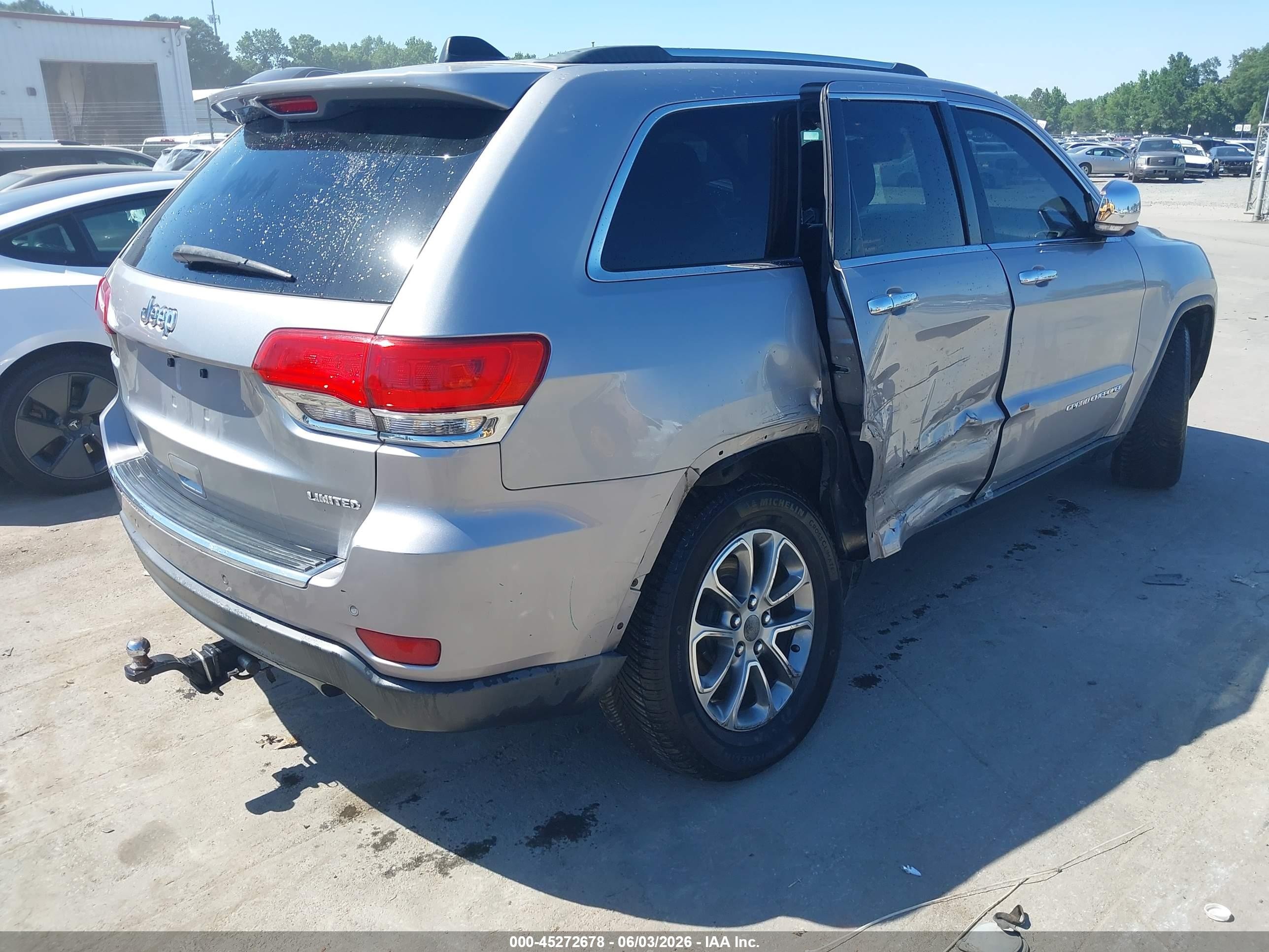 2014 Jeep Grand Cherokee Limited Silver vin: 1C4RJEBG0EC322283