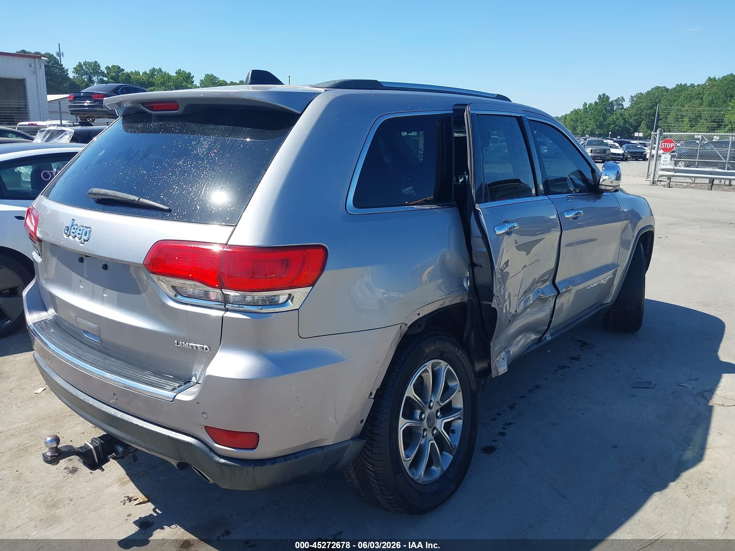 2014 Jeep Grand Cherokee Limited Silver vin: 1C4RJEBG0EC322283