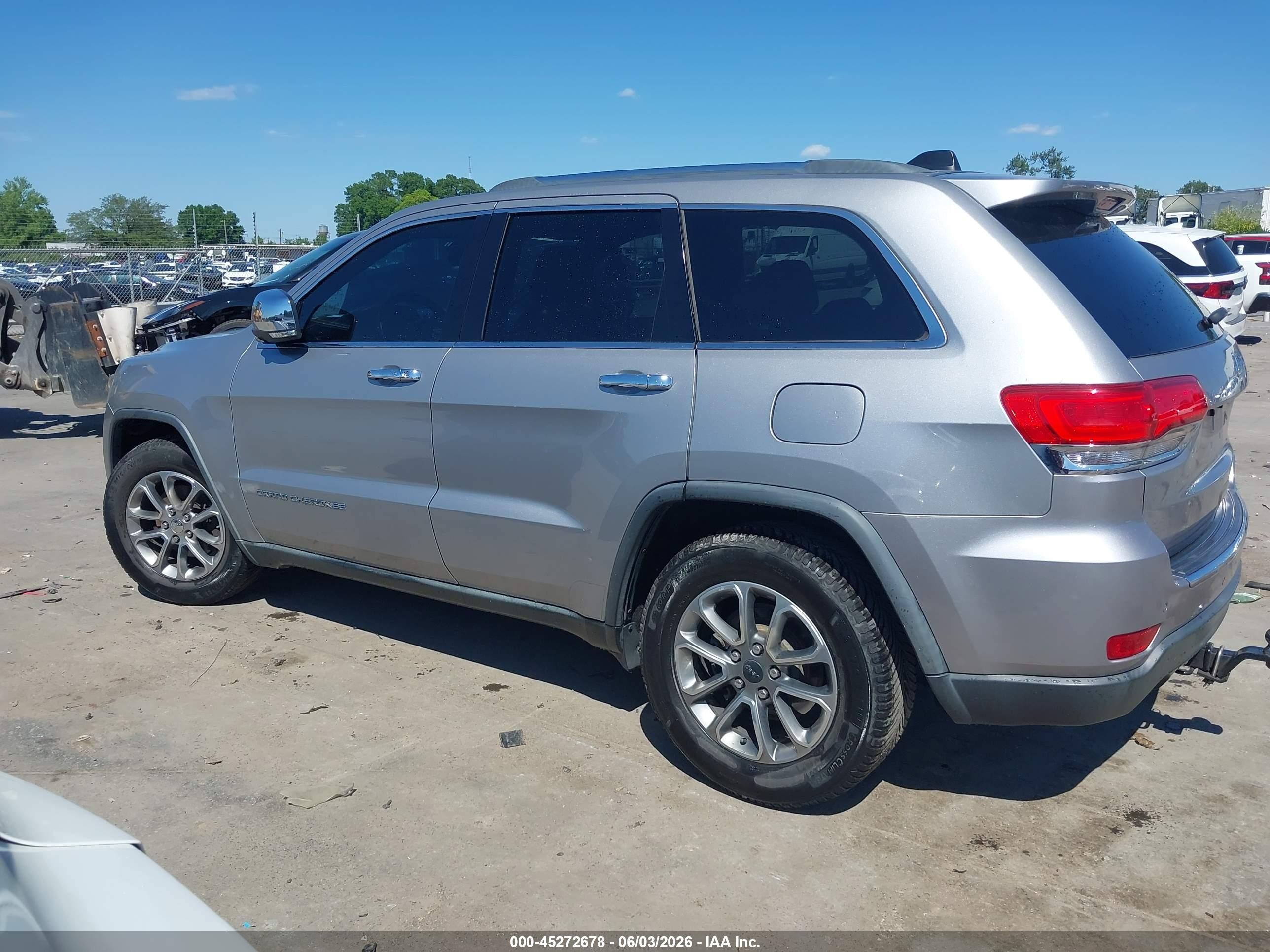 2014 Jeep Grand Cherokee Limited Silver vin: 1C4RJEBG0EC322283