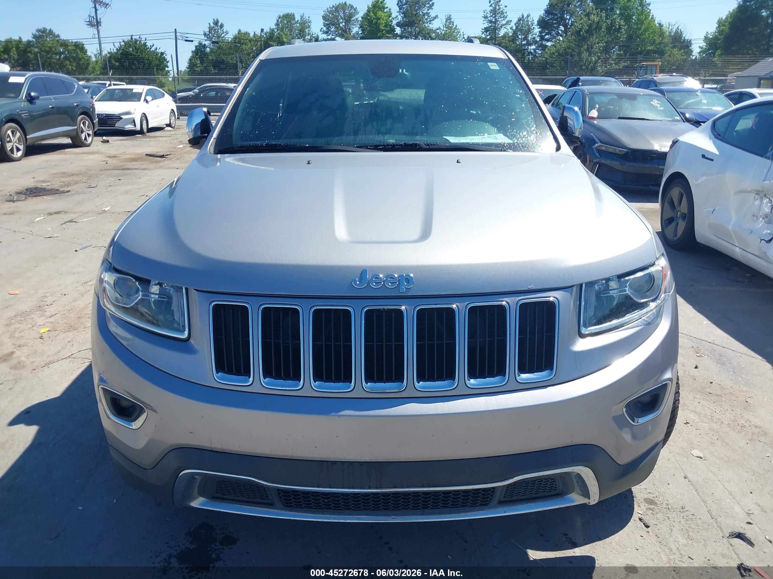 2014 Jeep Grand Cherokee Limited Silver vin: 1C4RJEBG0EC322283