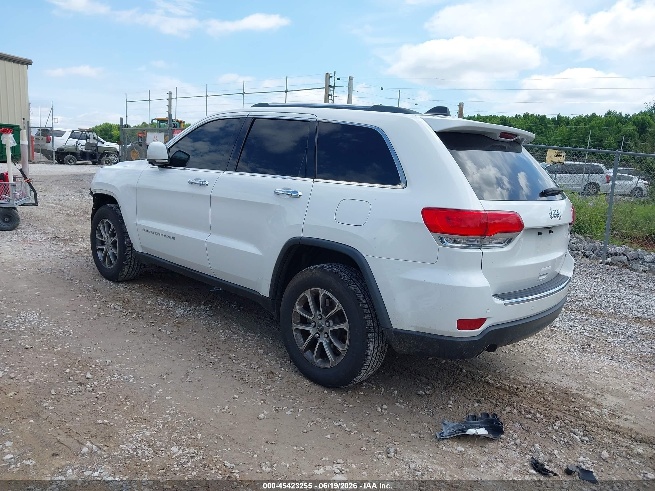 2014 Jeep Grand Cherokee Limited White vin: 1C4RJEBG0EC499190