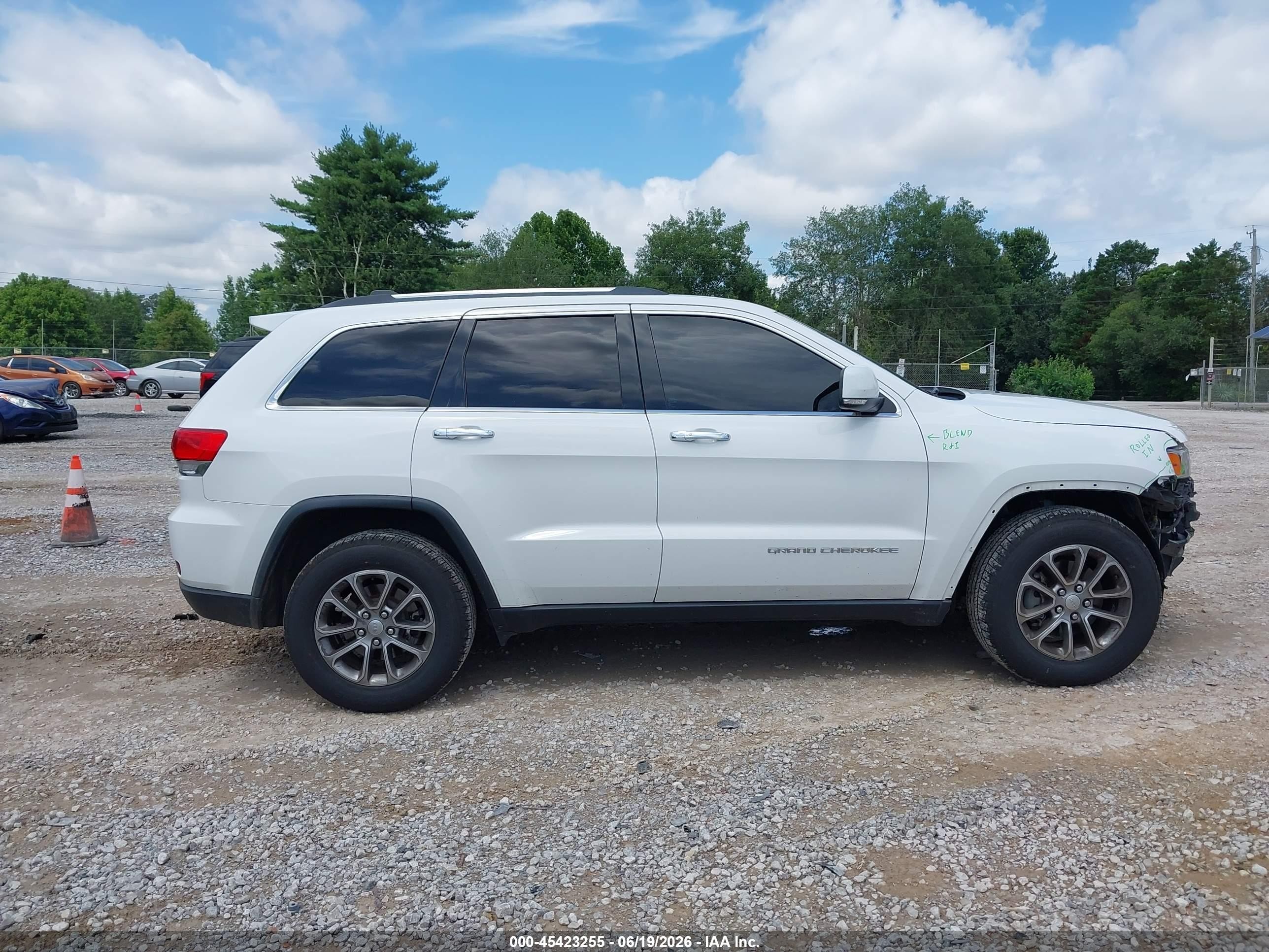 2014 Jeep Grand Cherokee Limited White vin: 1C4RJEBG0EC499190
