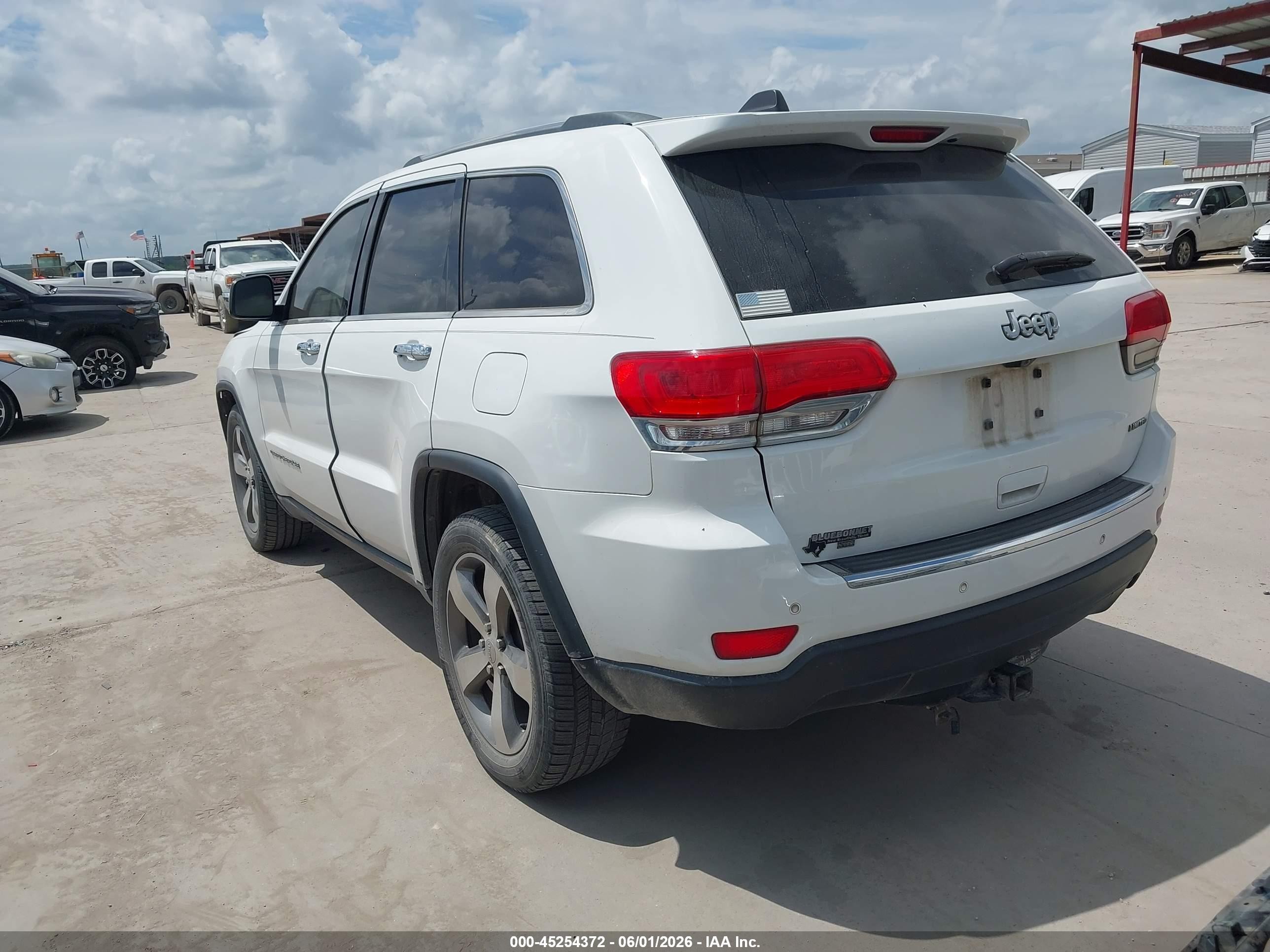 2015 Jeep Grand Cherokee Limited White vin: 1C4RJEBG0FC629678