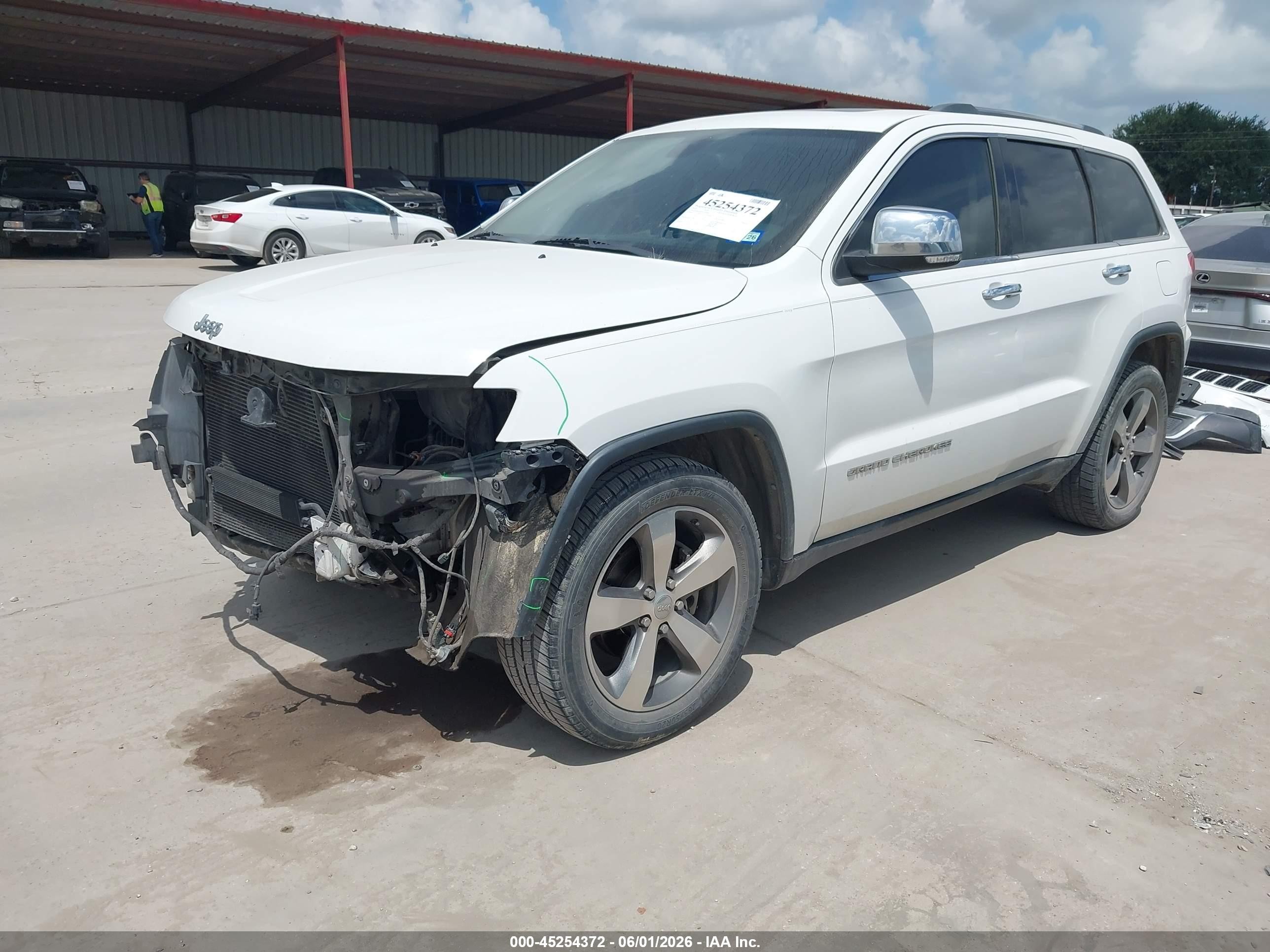 2015 Jeep Grand Cherokee Limited White vin: 1C4RJEBG0FC629678