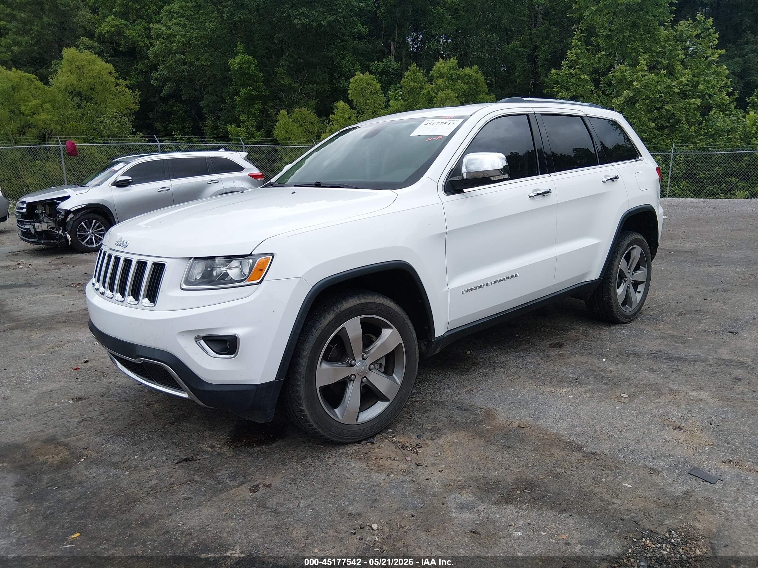 2015 Jeep Grand Cherokee Limited White vin: 1C4RJEBG0FC647002