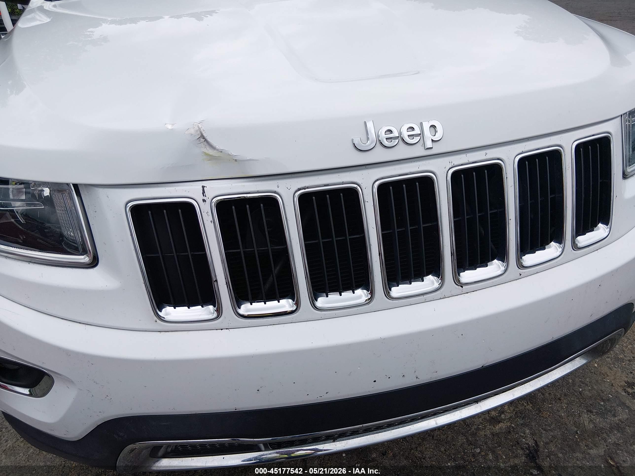 2015 Jeep Grand Cherokee Limited White vin: 1C4RJEBG0FC647002