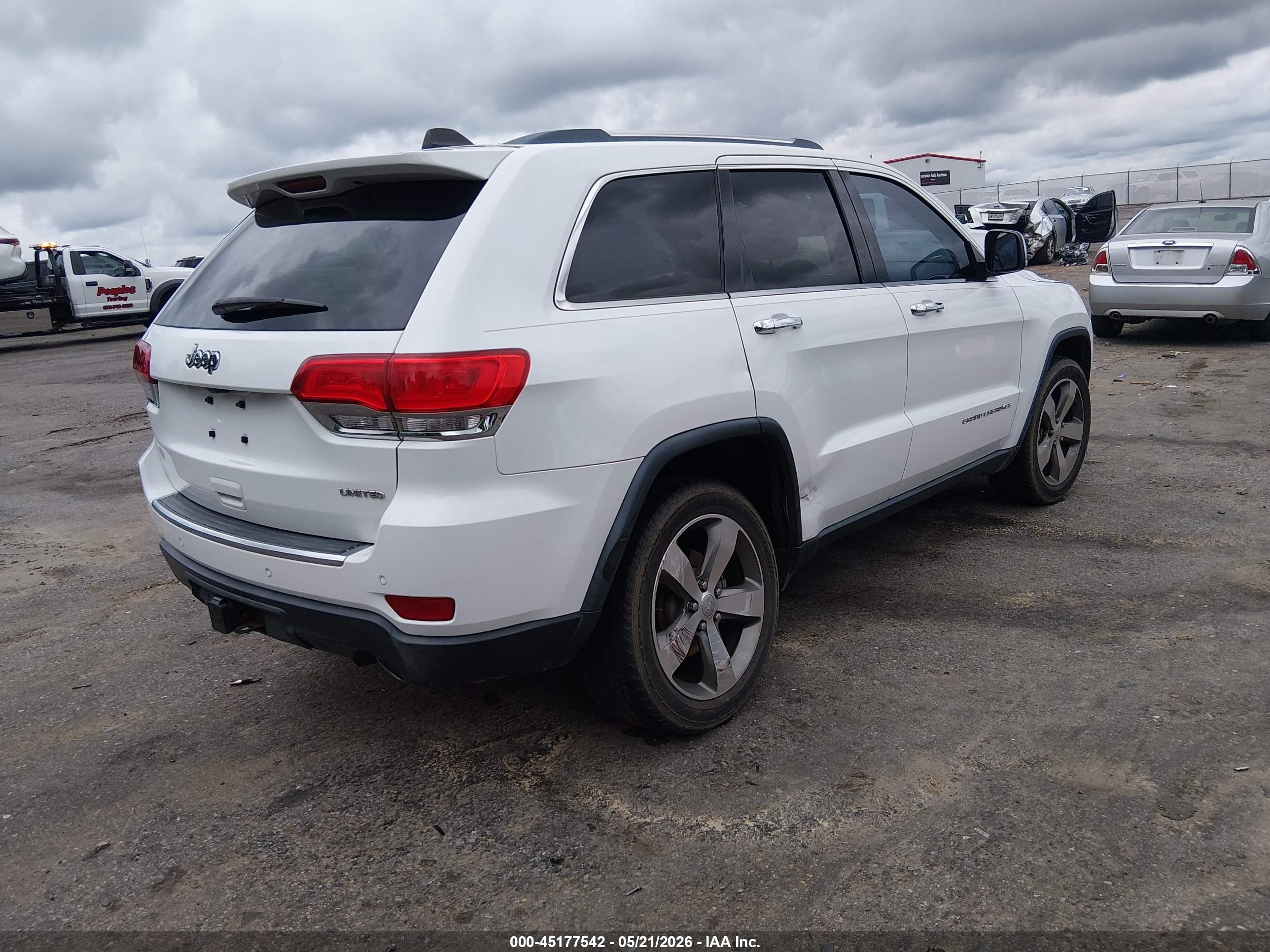 2015 Jeep Grand Cherokee Limited White vin: 1C4RJEBG0FC647002