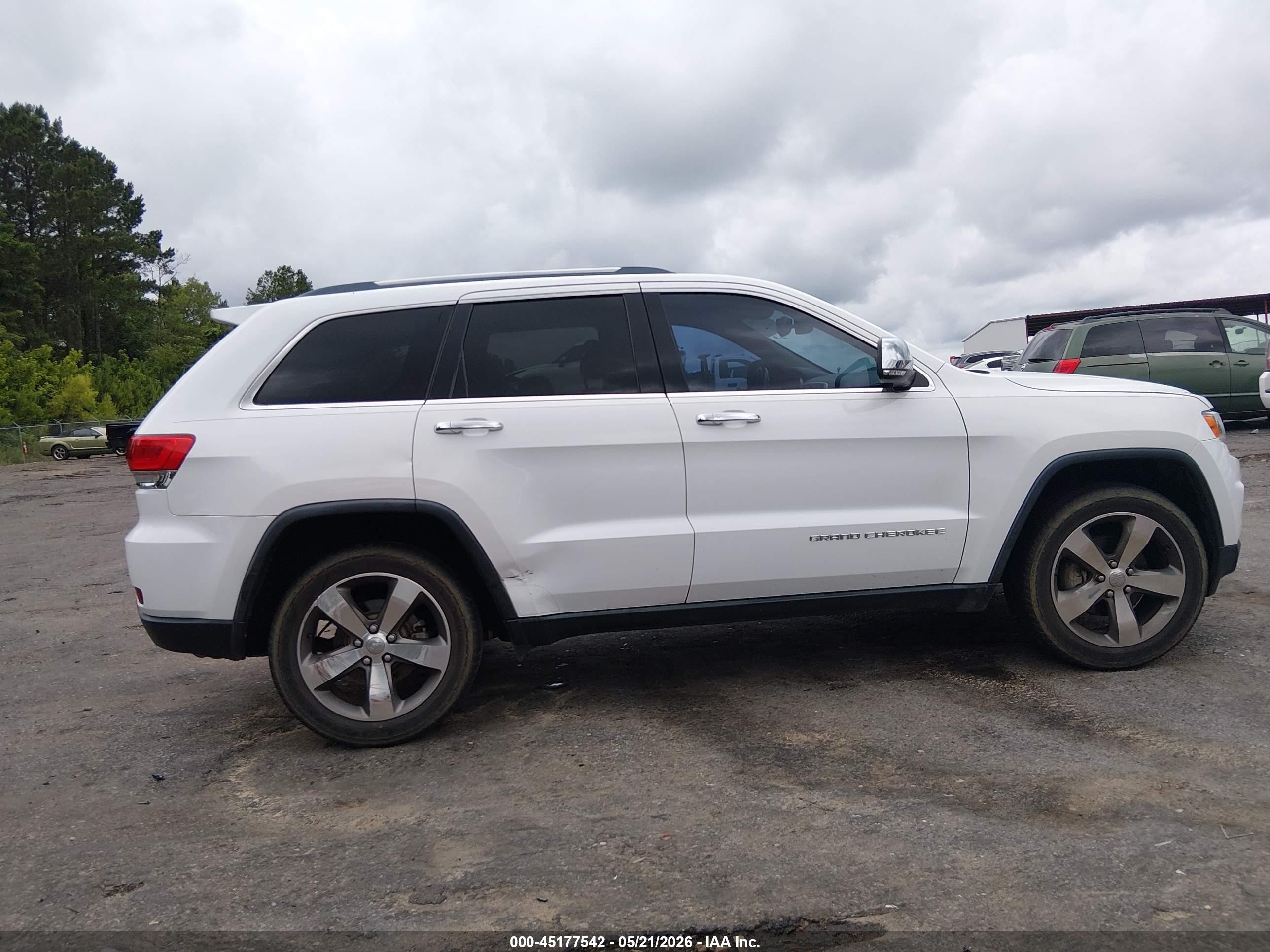 2015 Jeep Grand Cherokee Limited White vin: 1C4RJEBG0FC647002