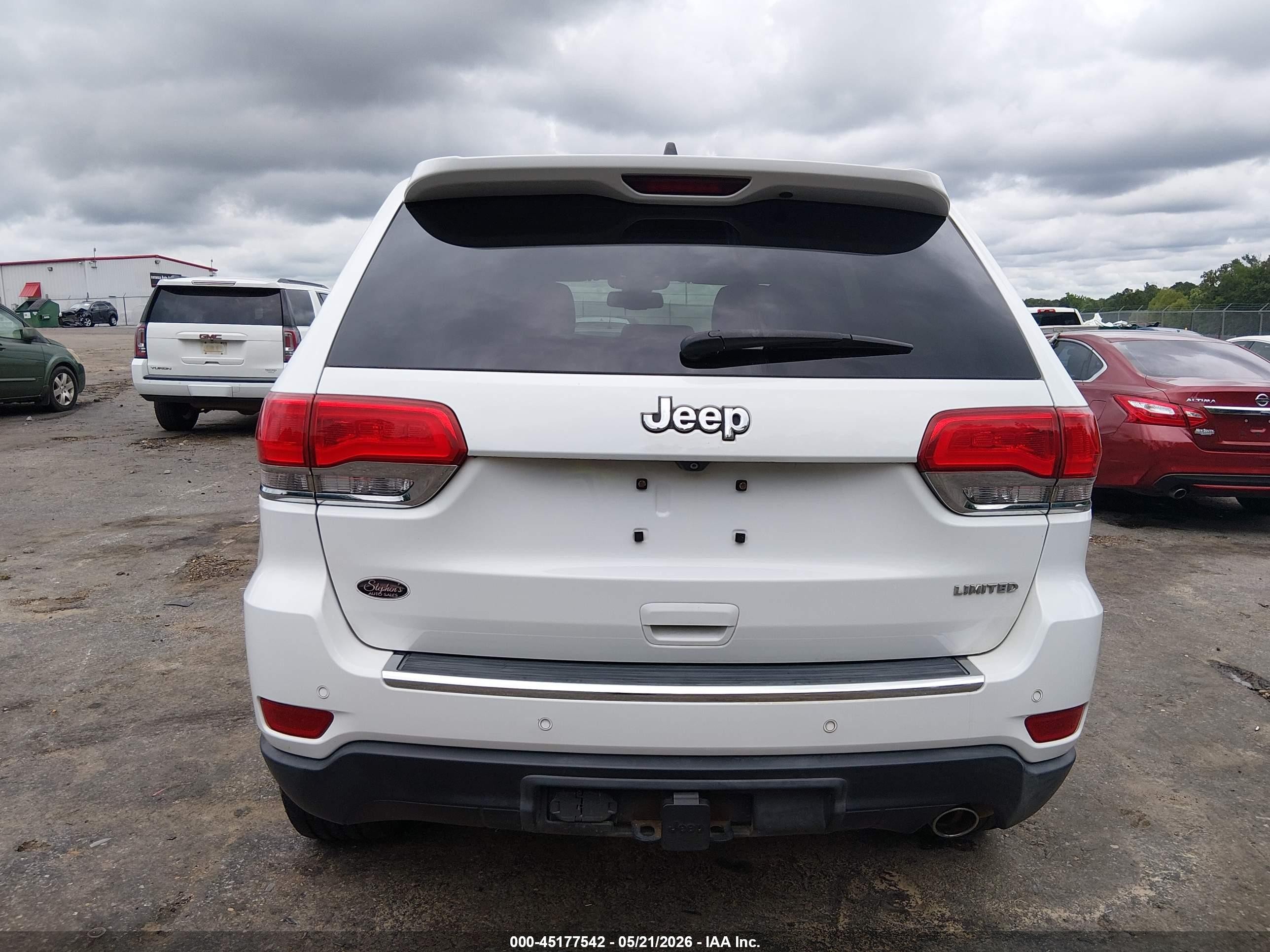2015 Jeep Grand Cherokee Limited White vin: 1C4RJEBG0FC647002
