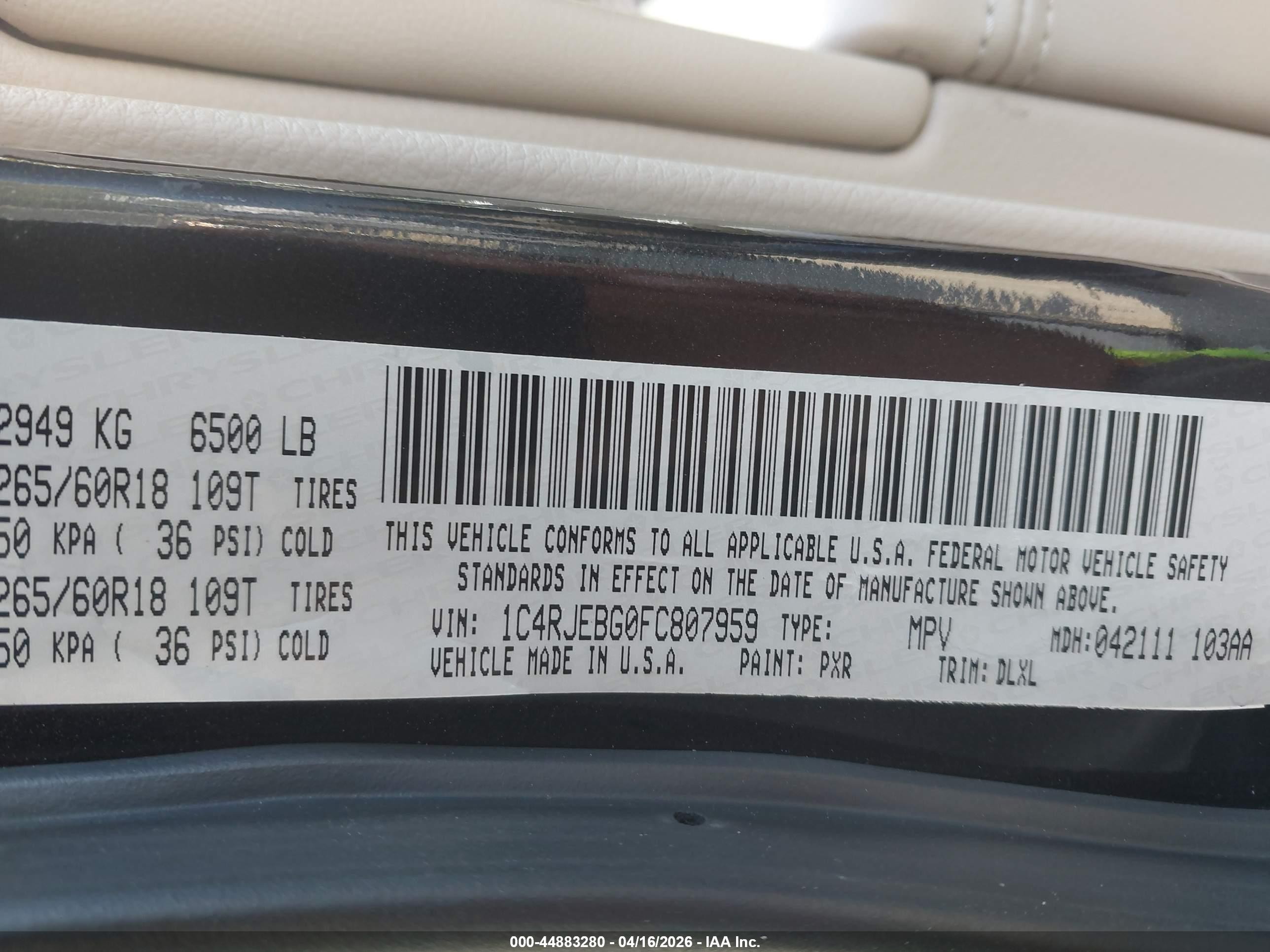 2015 Jeep Grand Cherokee Limited Черный vin: 1C4RJEBG0FC807959