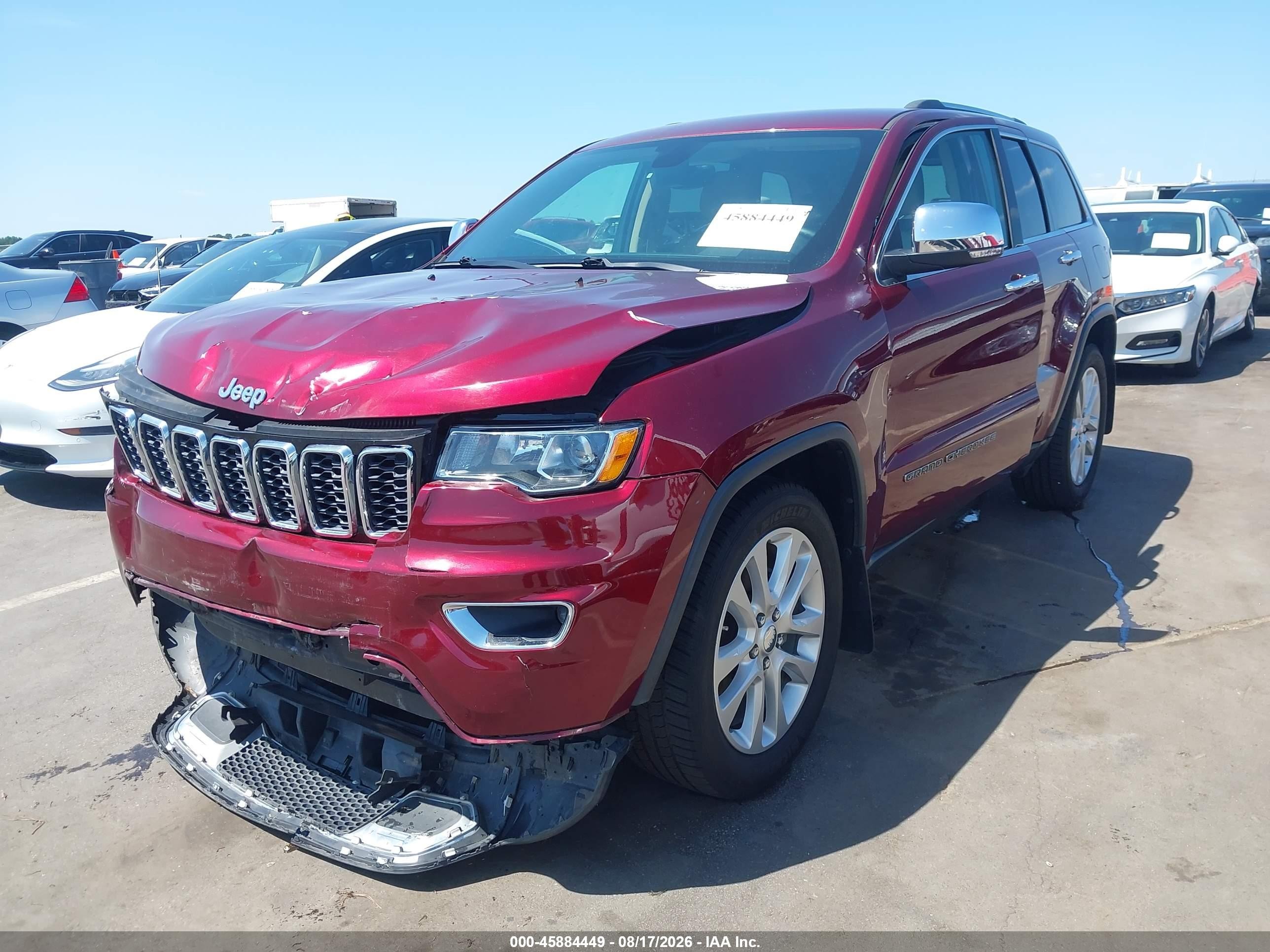 2017 Jeep Grand Cherokee Limited Темно-бордовый vin: 1C4RJEBG0HC770771