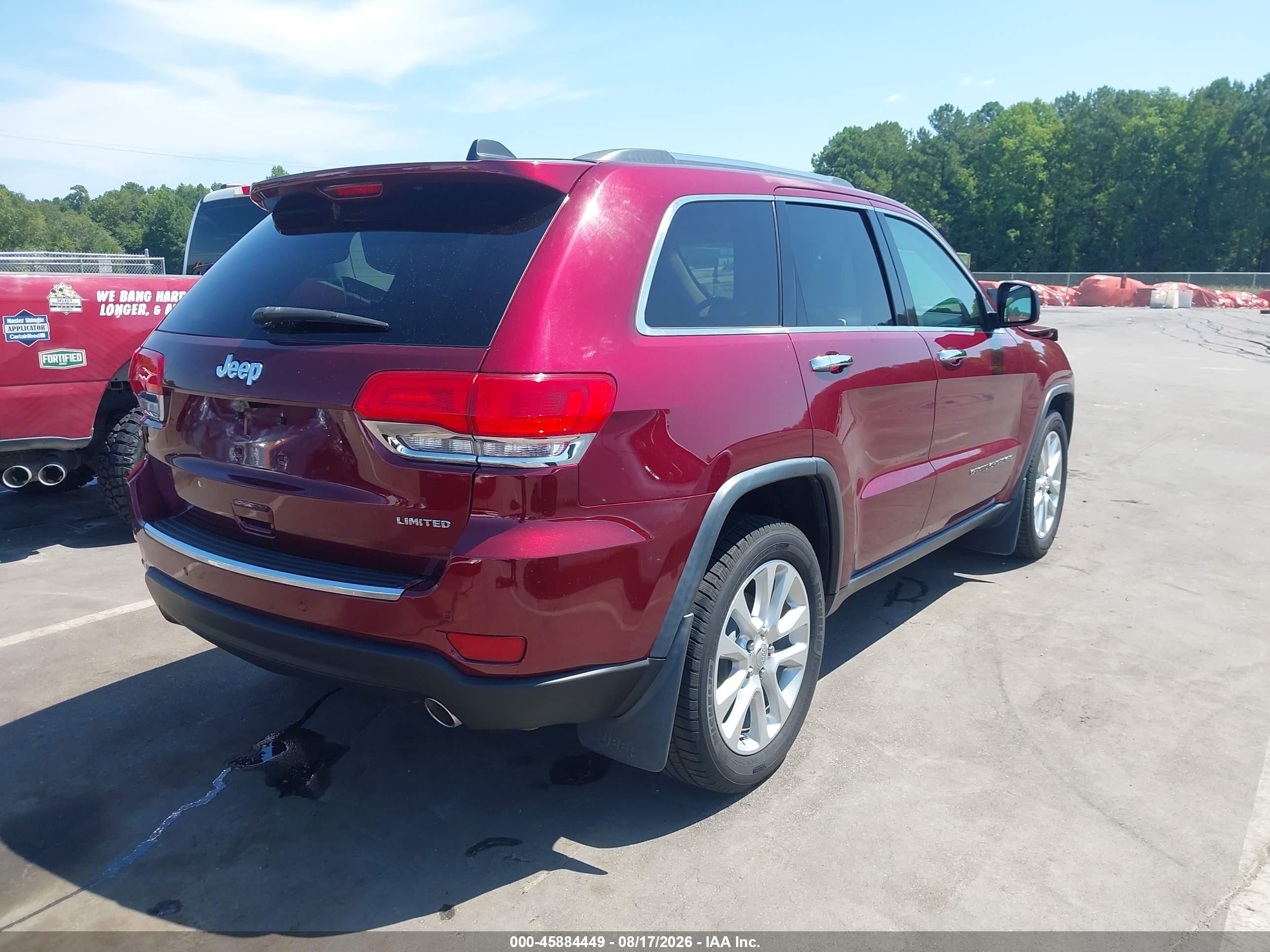 2017 Jeep Grand Cherokee Limited Темно-бордовый vin: 1C4RJEBG0HC770771