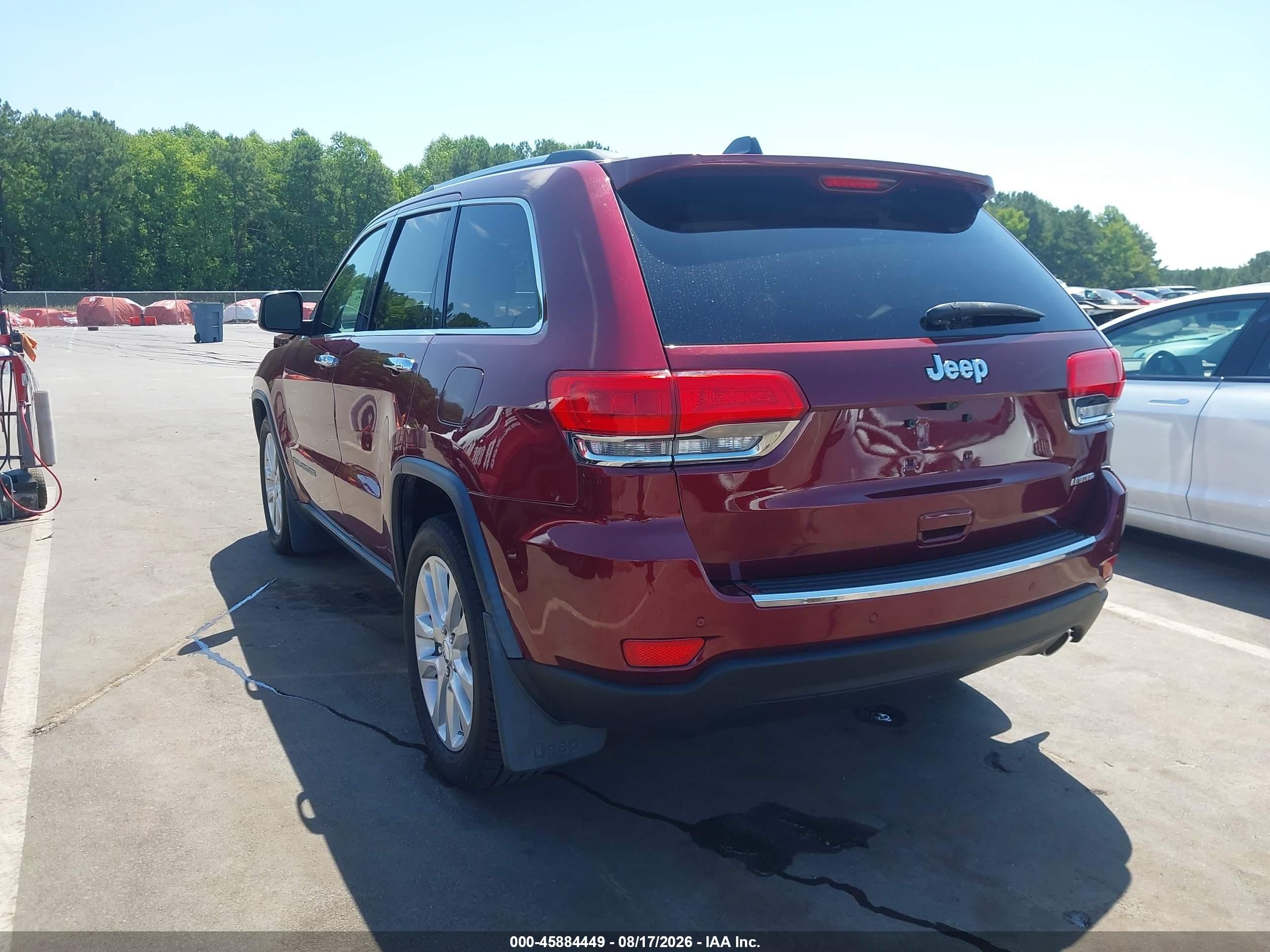 2017 Jeep Grand Cherokee Limited Темно-бордовый vin: 1C4RJEBG0HC770771