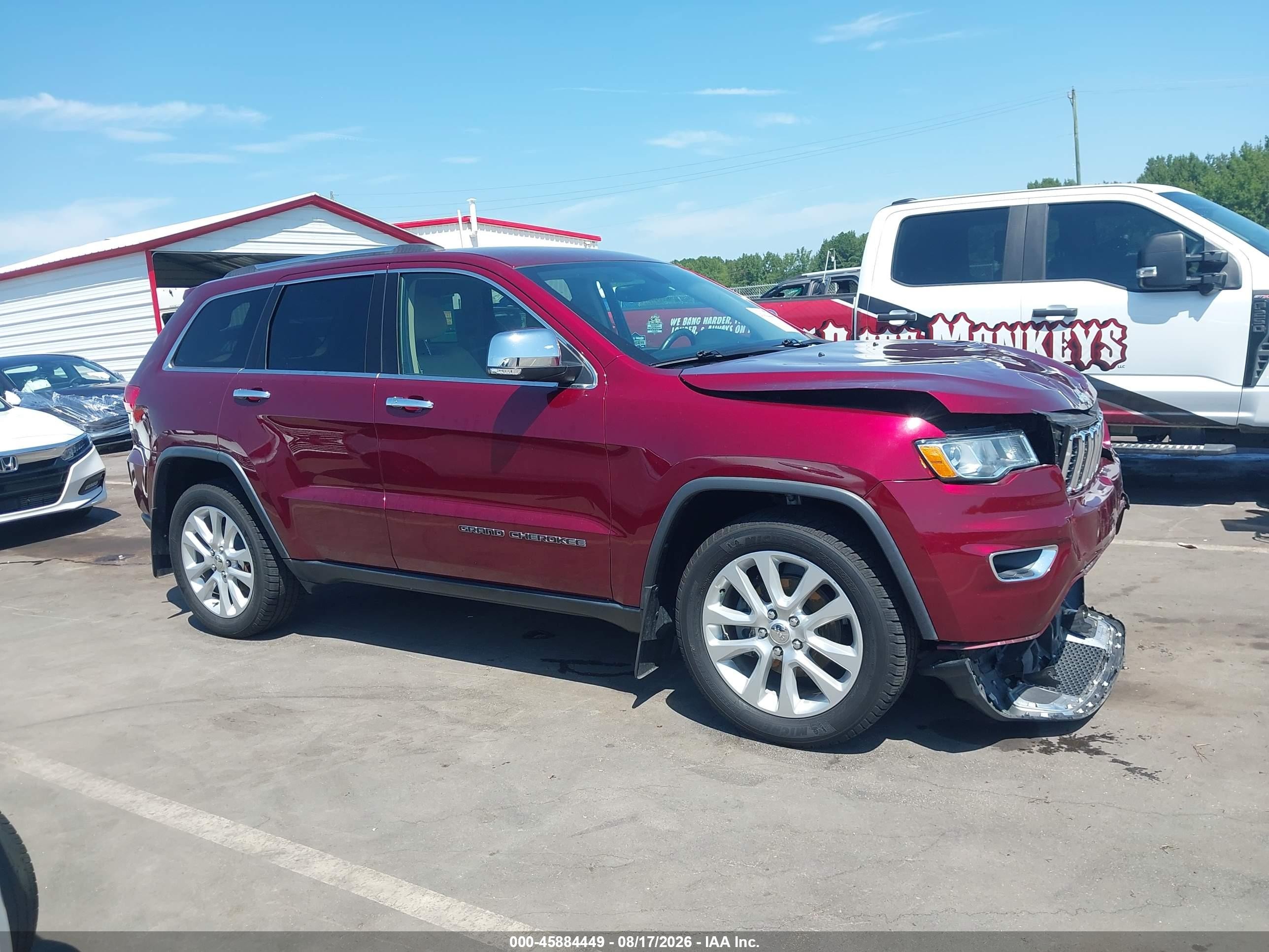 2017 Jeep Grand Cherokee Limited Темно-бордовый vin: 1C4RJEBG0HC770771