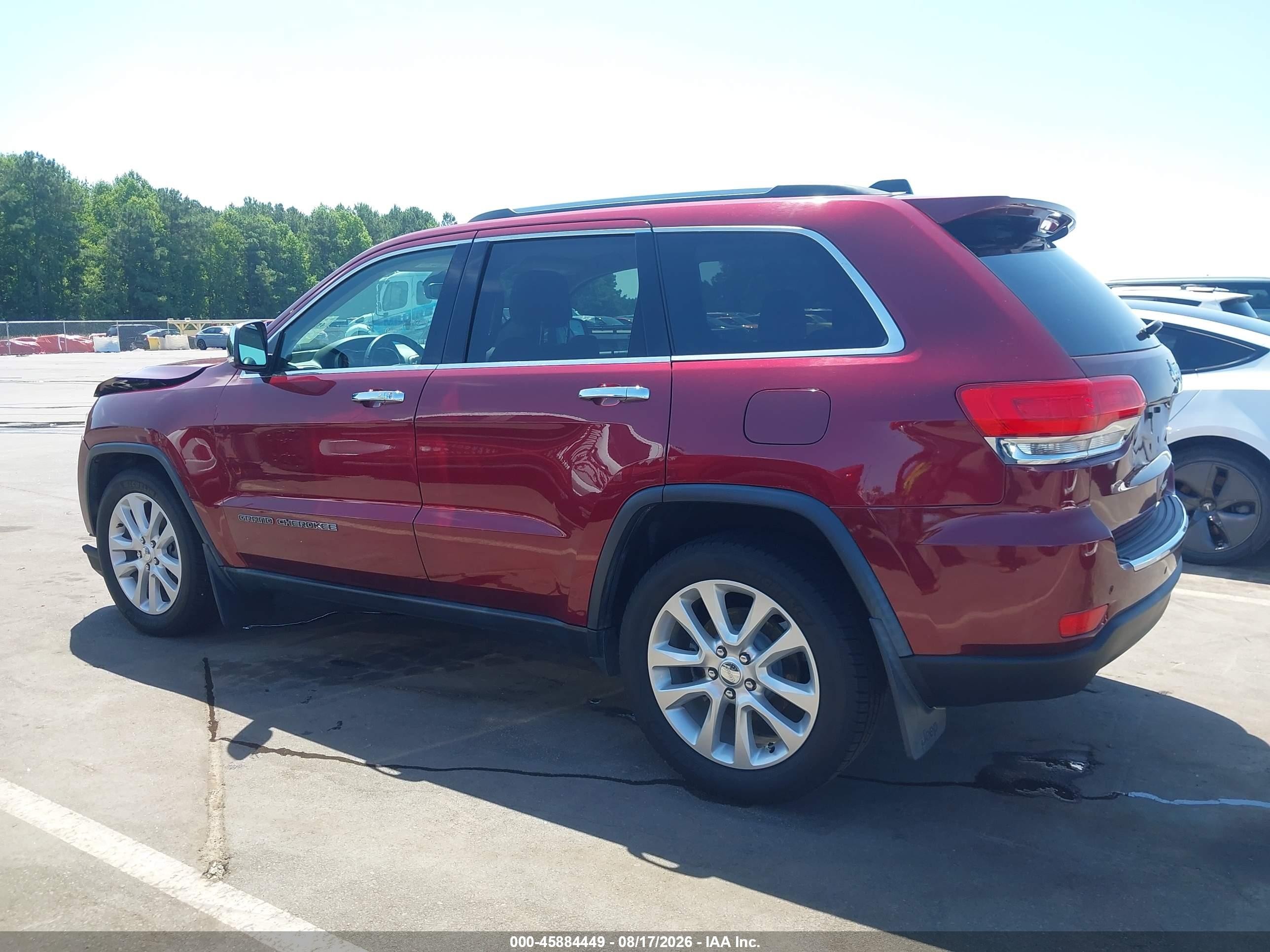 2017 Jeep Grand Cherokee Limited Темно-бордовый vin: 1C4RJEBG0HC770771