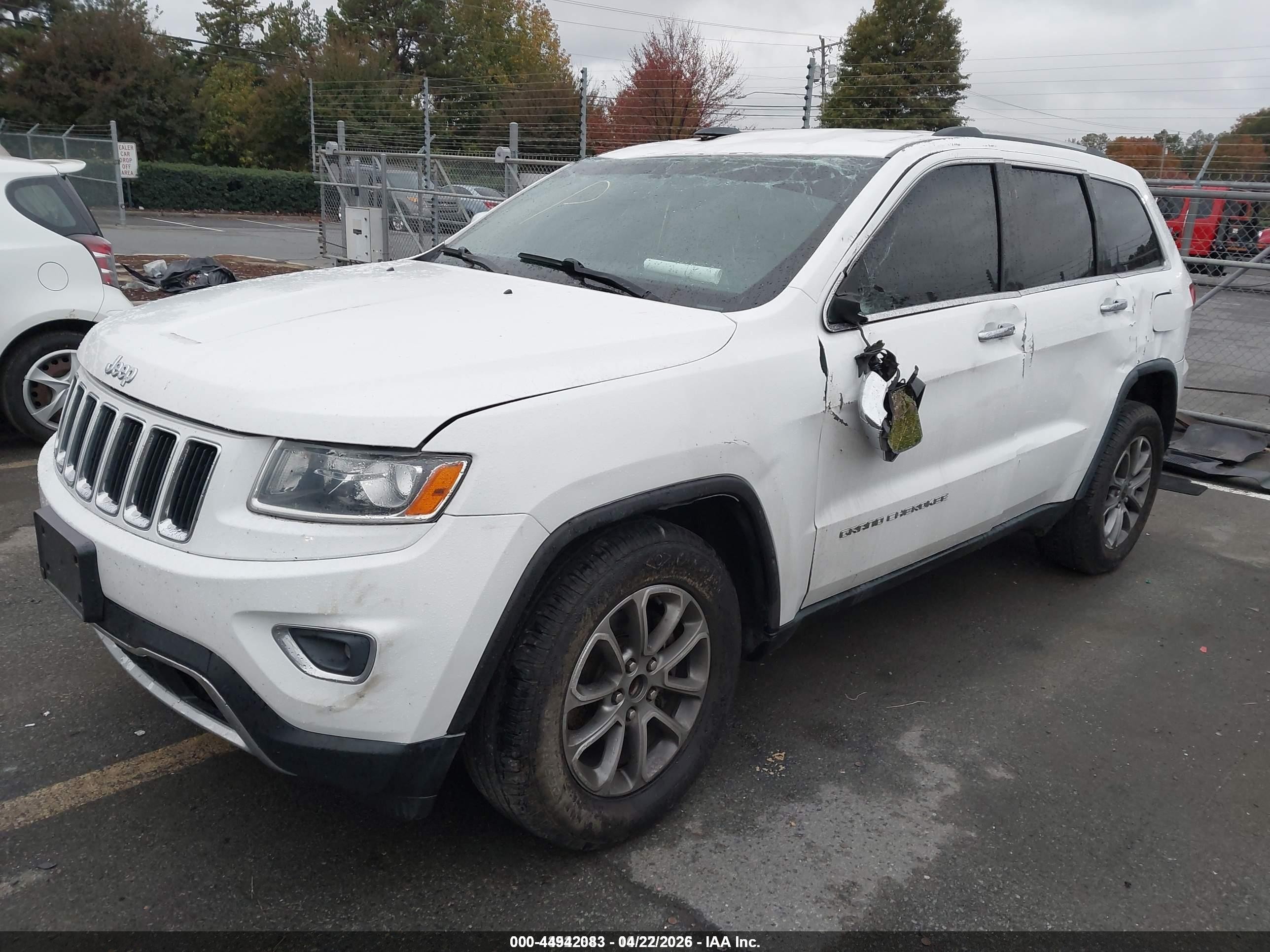 2014 Jeep Grand Cherokee Limited White vin: 1C4RJEBG1EC432842