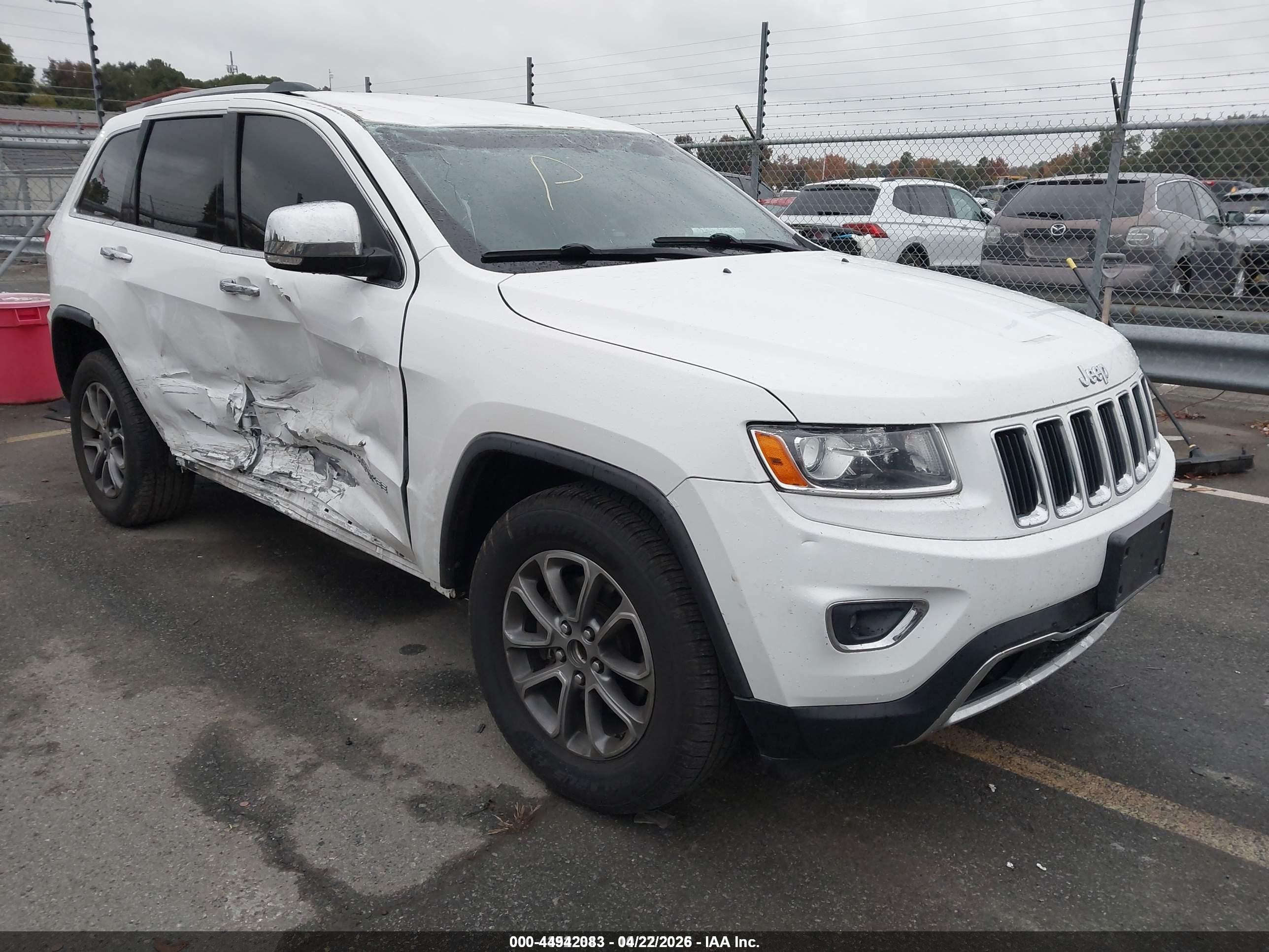 2014 Jeep Grand Cherokee Limited Белый vin: 1C4RJEBG1EC432842