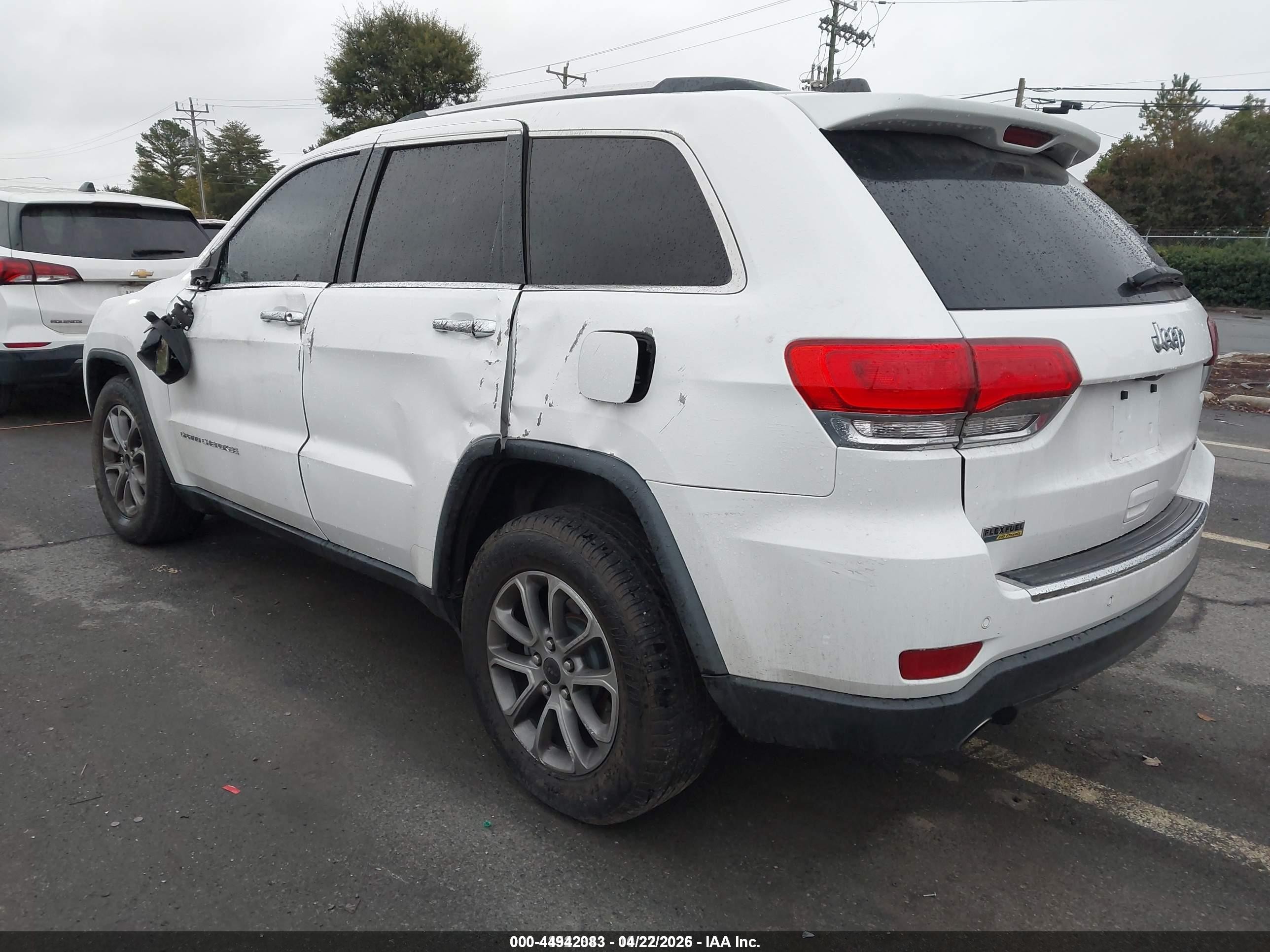 2014 Jeep Grand Cherokee Limited White vin: 1C4RJEBG1EC432842