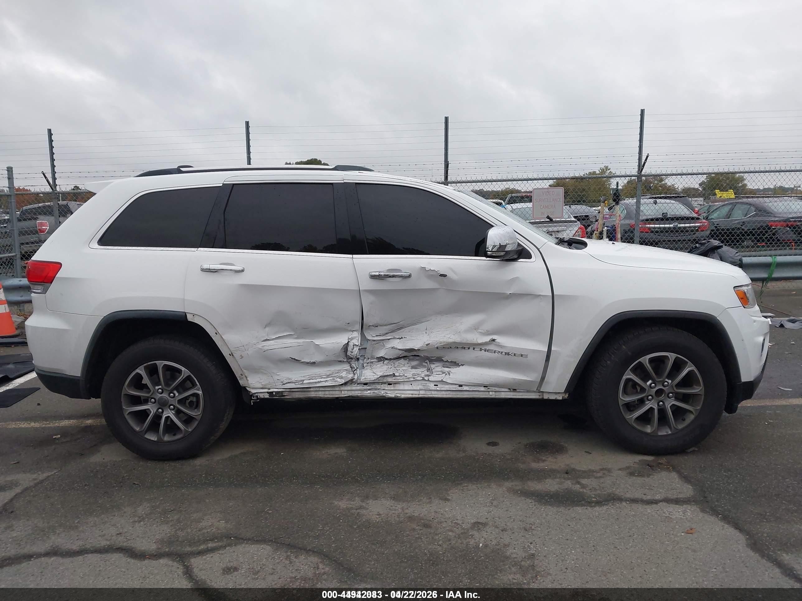 2014 Jeep Grand Cherokee Limited White vin: 1C4RJEBG1EC432842