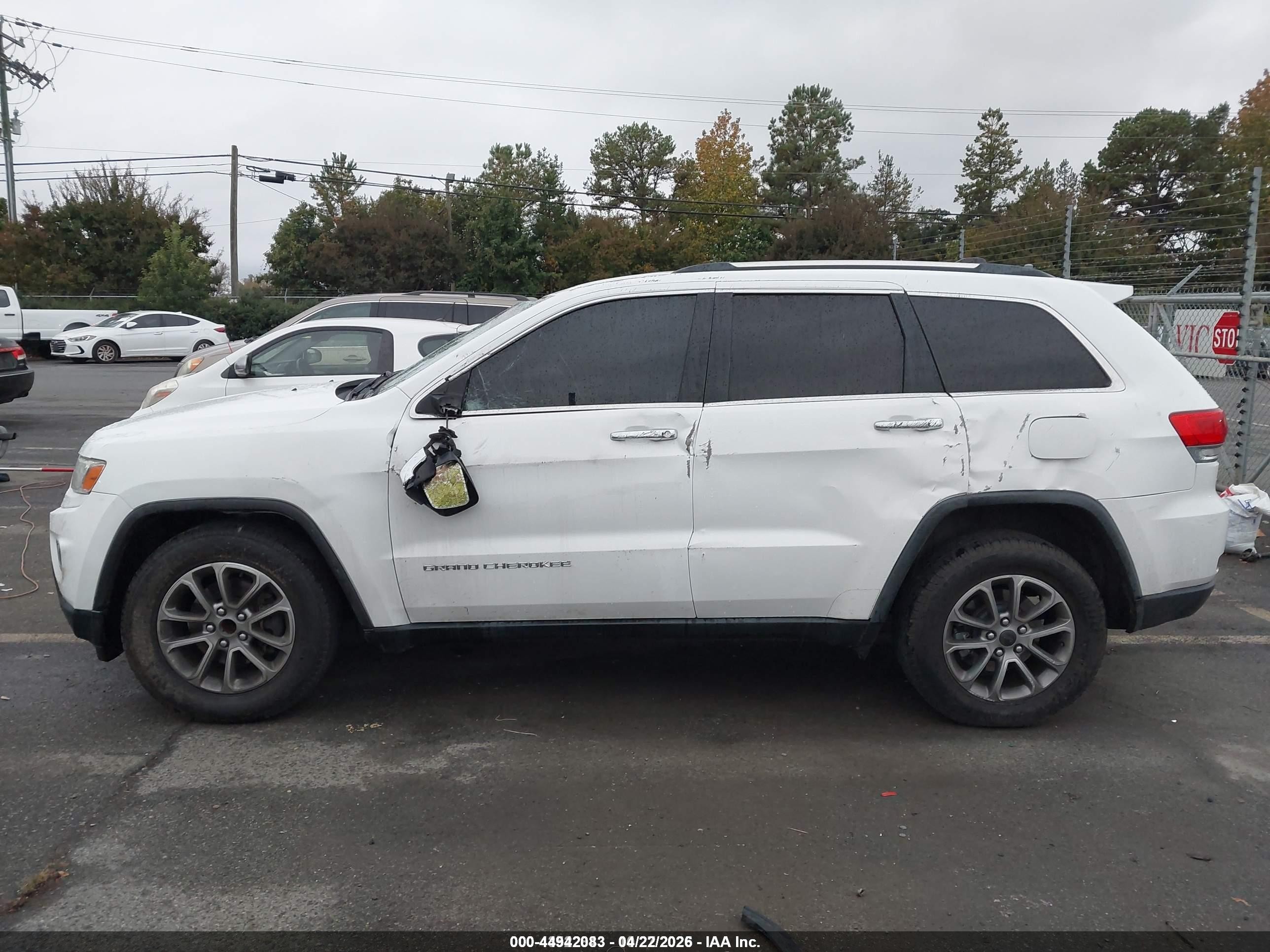 2014 Jeep Grand Cherokee Limited White vin: 1C4RJEBG1EC432842