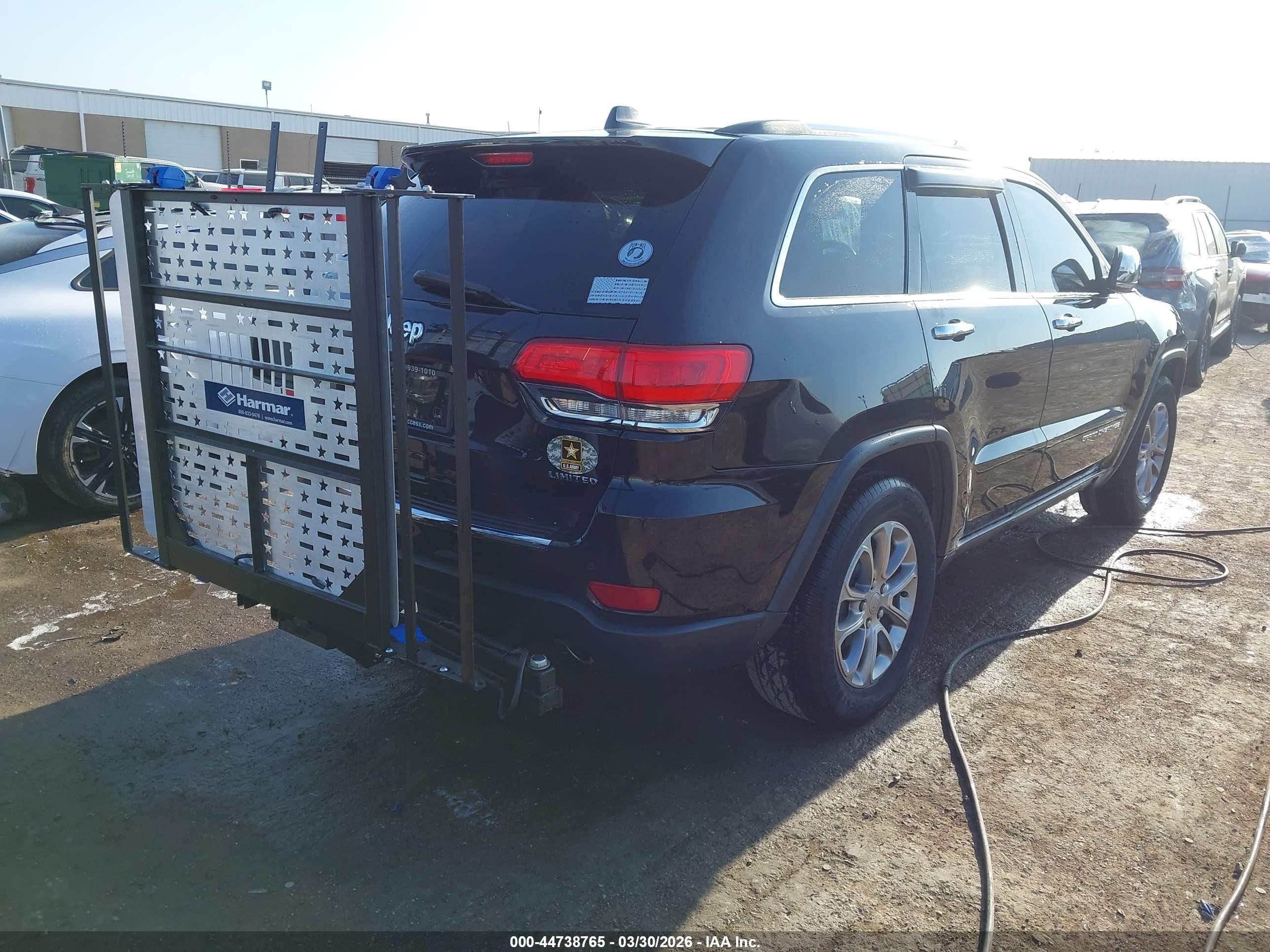 2015 Jeep Grand Cherokee Limited Black vin: 1C4RJEBG1FC217141