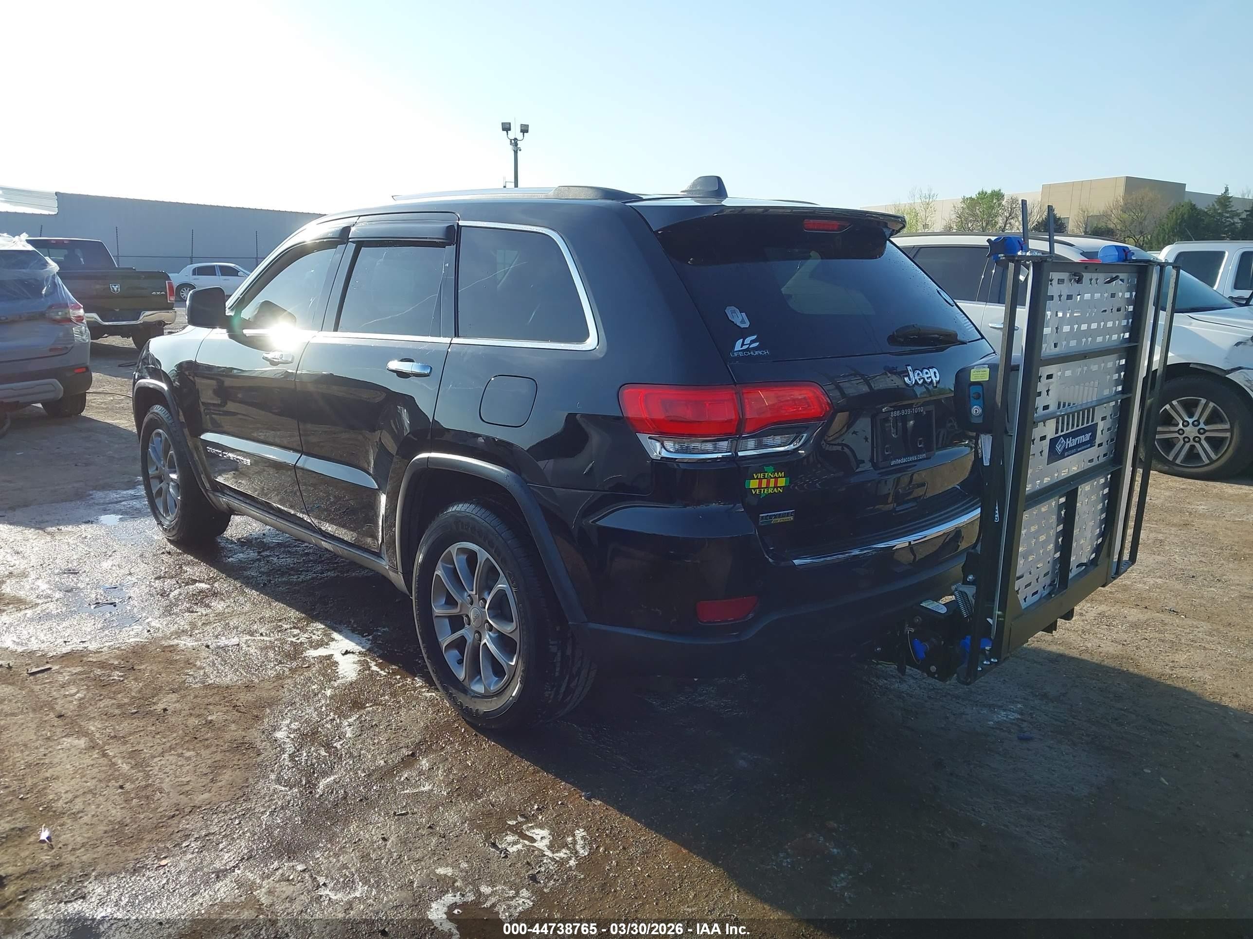 2015 Jeep Grand Cherokee Limited Black vin: 1C4RJEBG1FC217141
