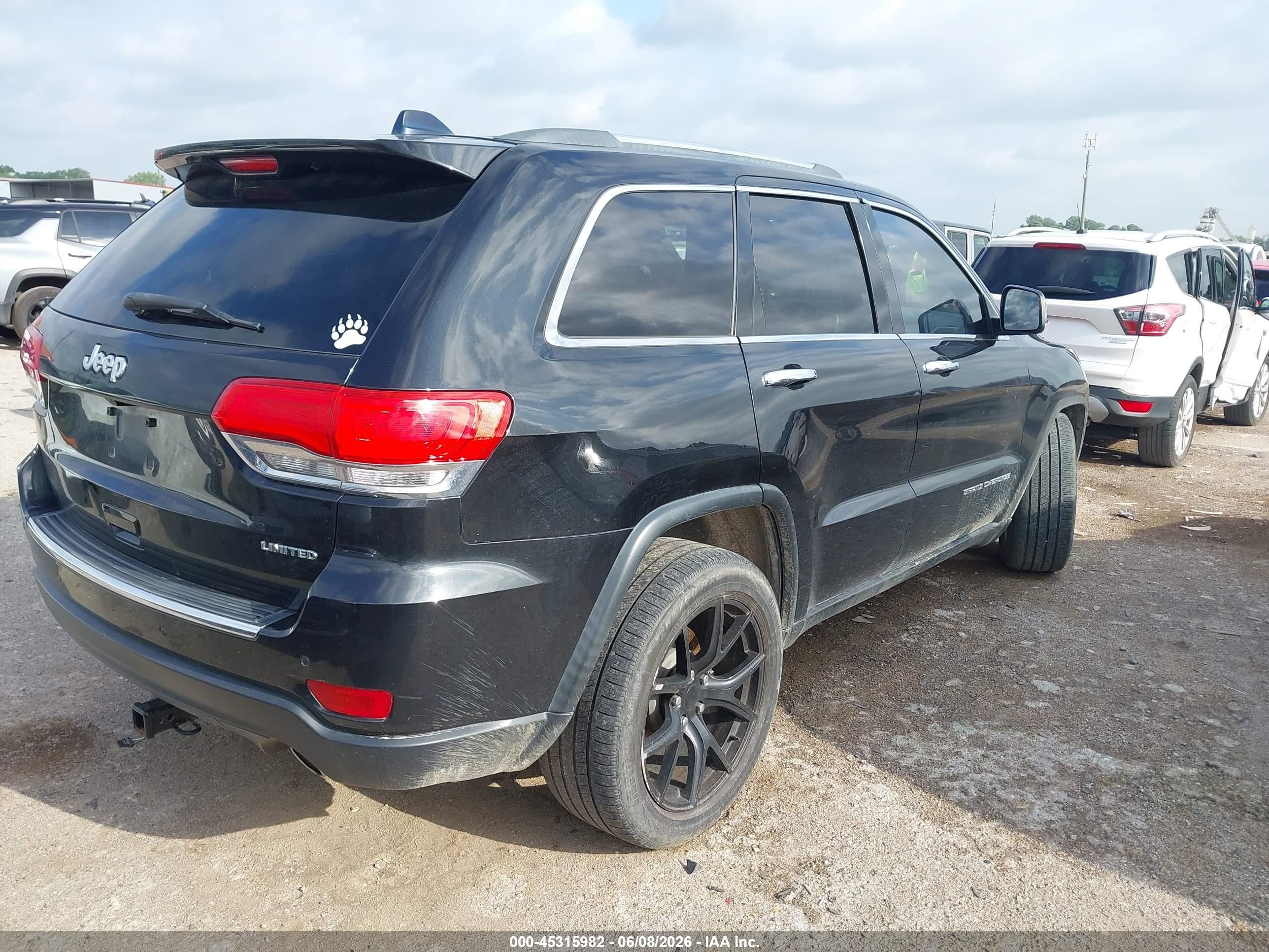 2015 Jeep Grand Cherokee Limited Black vin: 1C4RJEBG1FC220153
