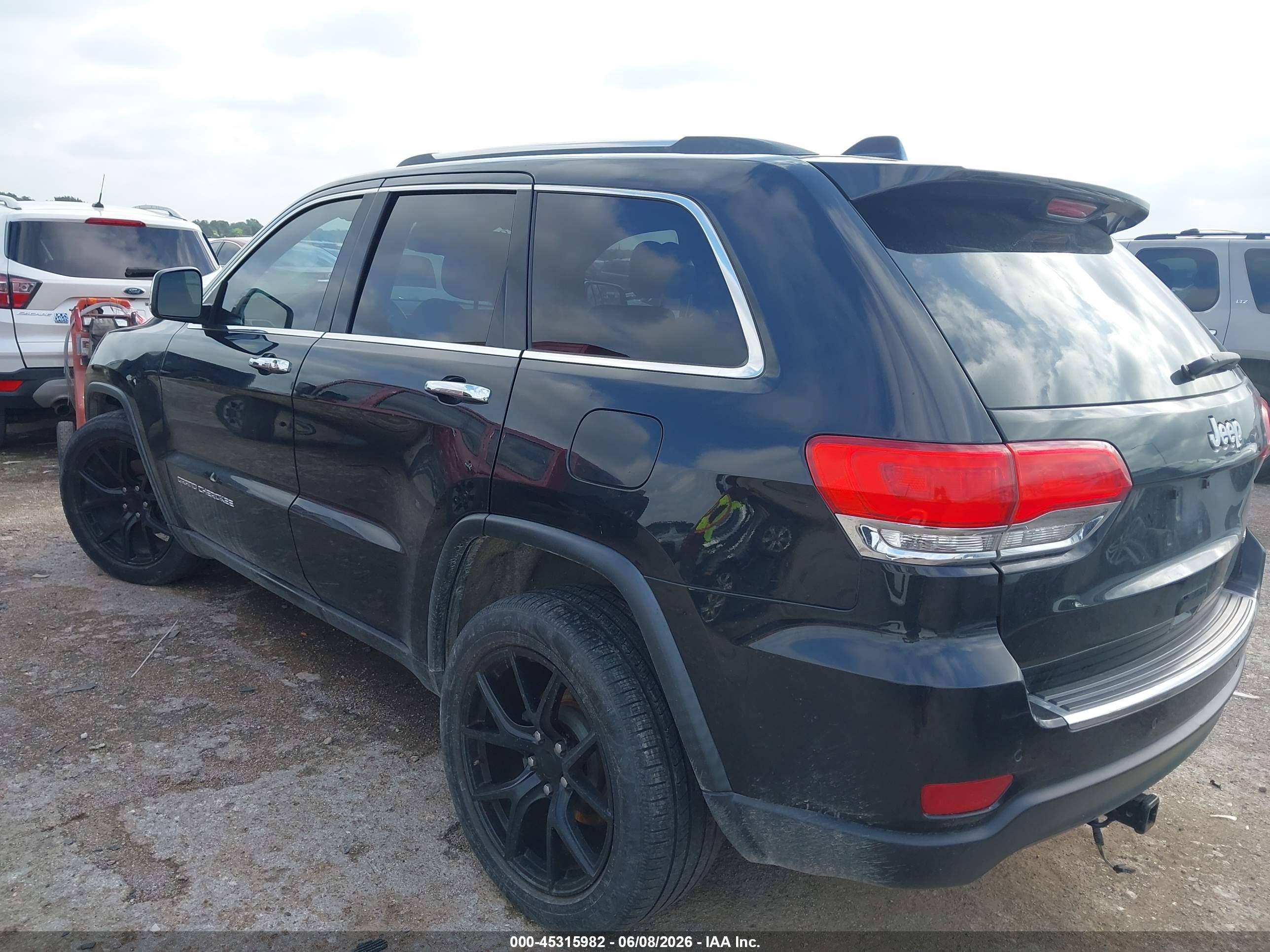 2015 Jeep Grand Cherokee Limited Black vin: 1C4RJEBG1FC220153