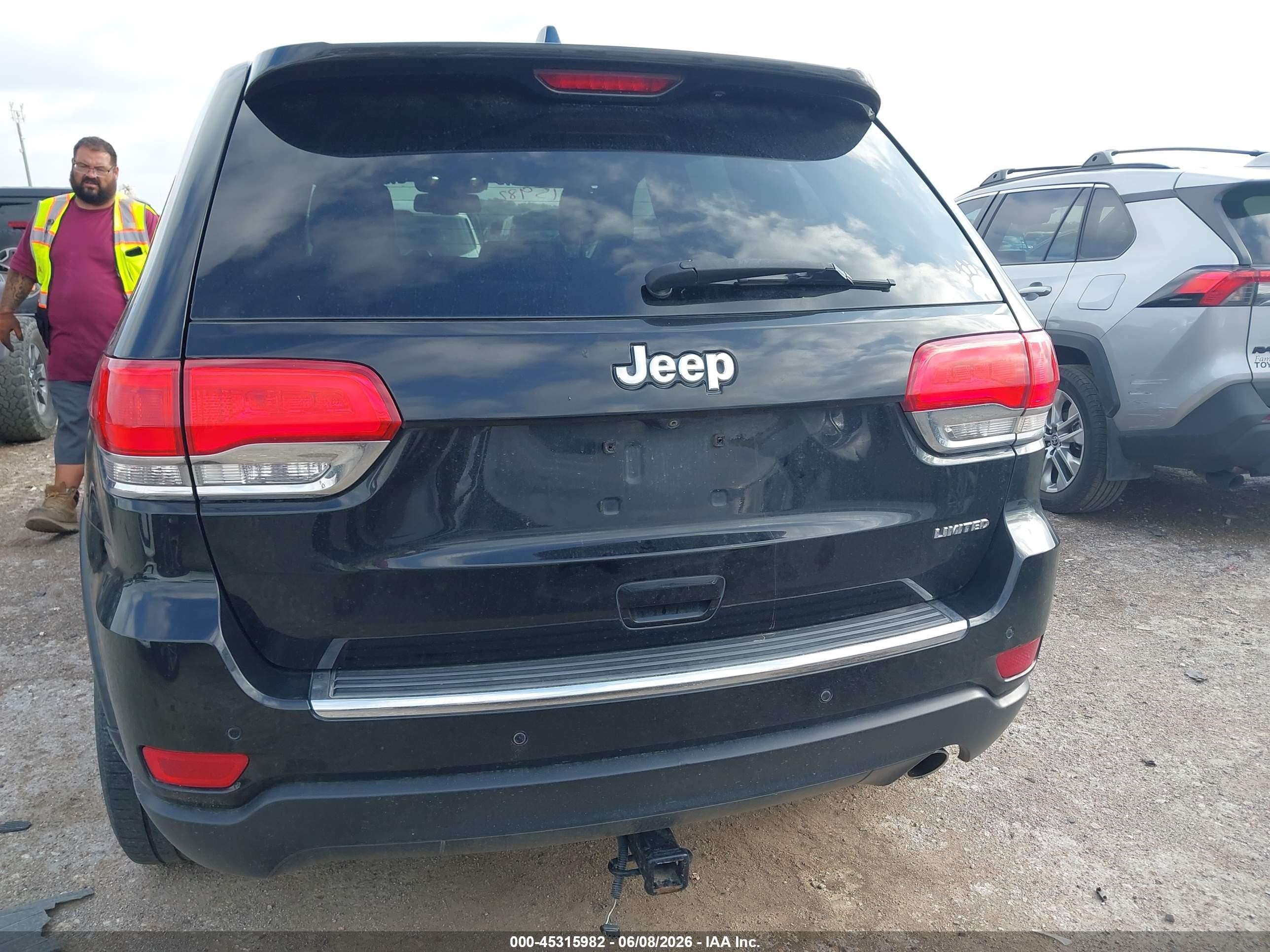 2015 Jeep Grand Cherokee Limited Black vin: 1C4RJEBG1FC220153