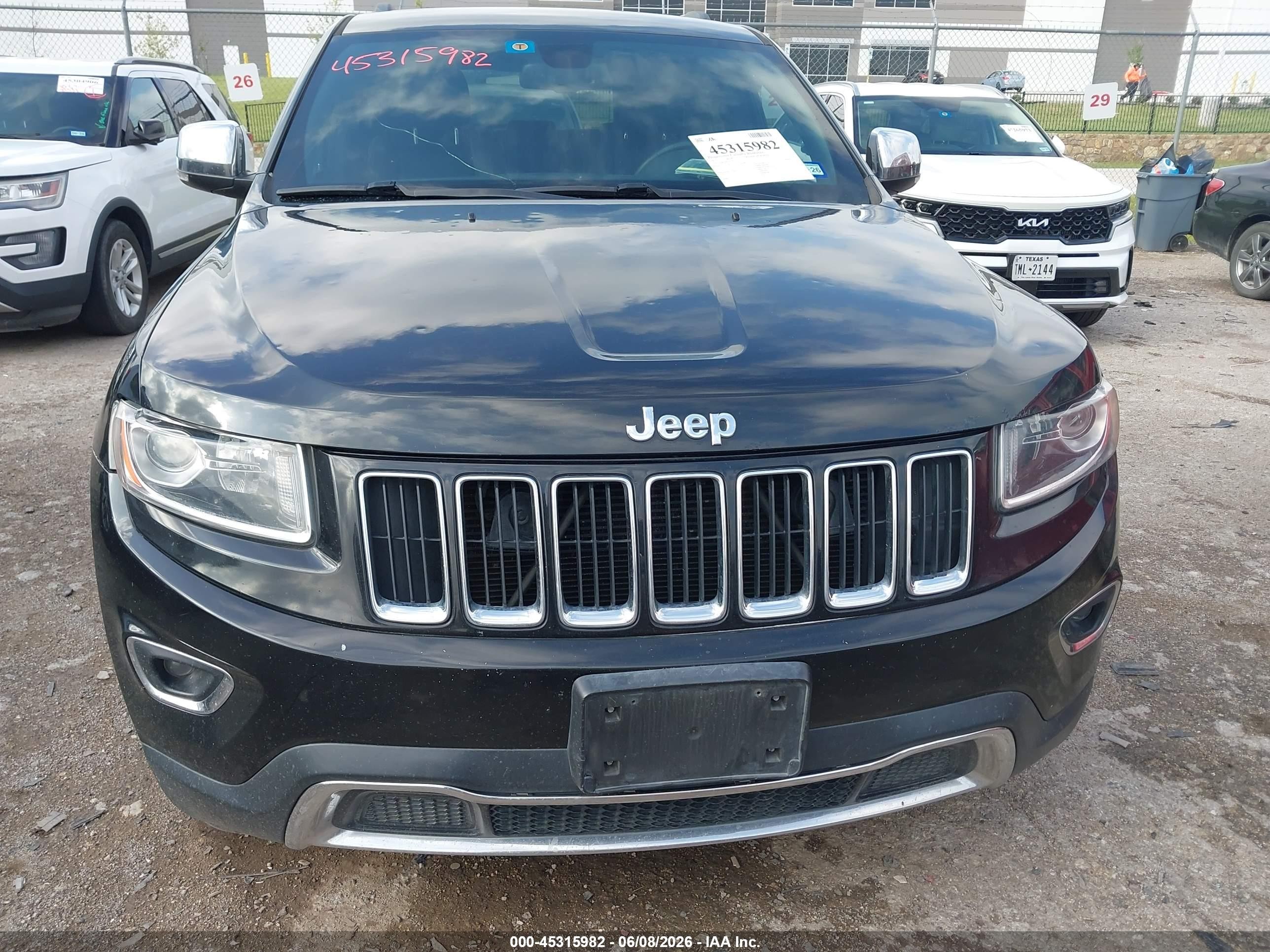 2015 Jeep Grand Cherokee Limited Black vin: 1C4RJEBG1FC220153