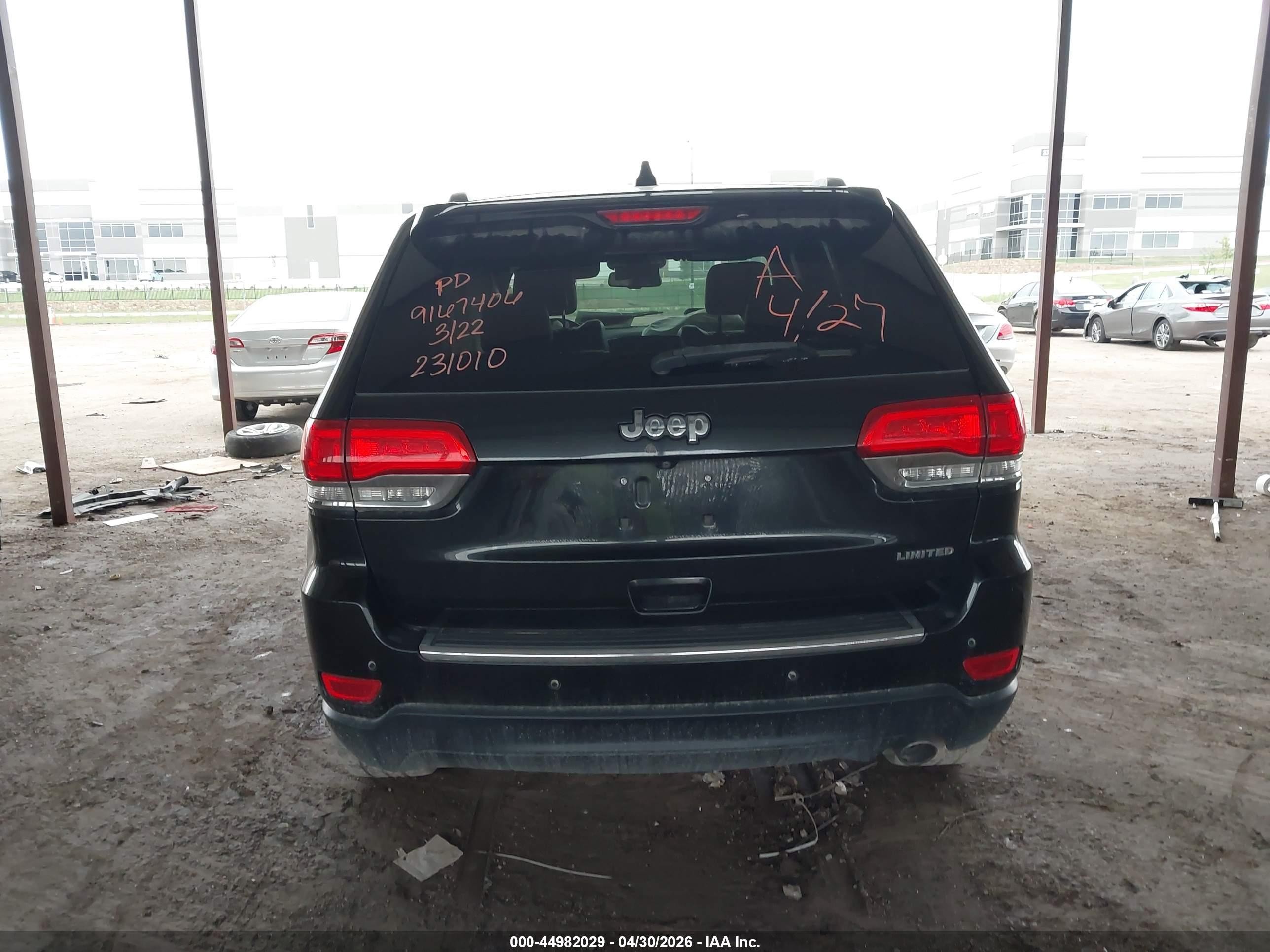 2015 Jeep Grand Cherokee Limited Black vin: 1C4RJEBG1FC231010