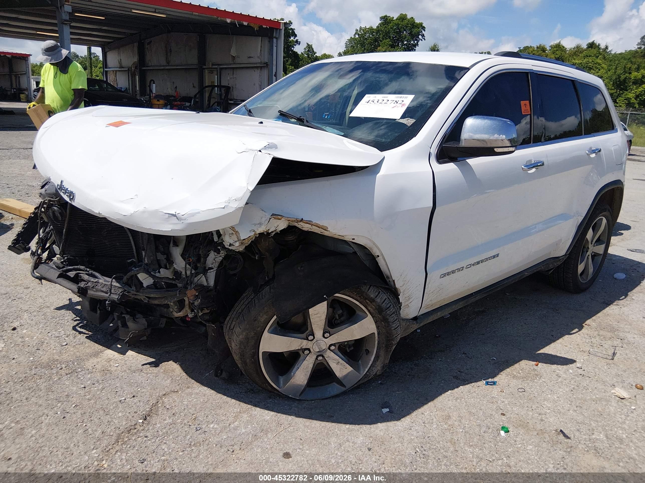 2015 Jeep Grand Cherokee Limited White vin: 1C4RJEBG1FC614901