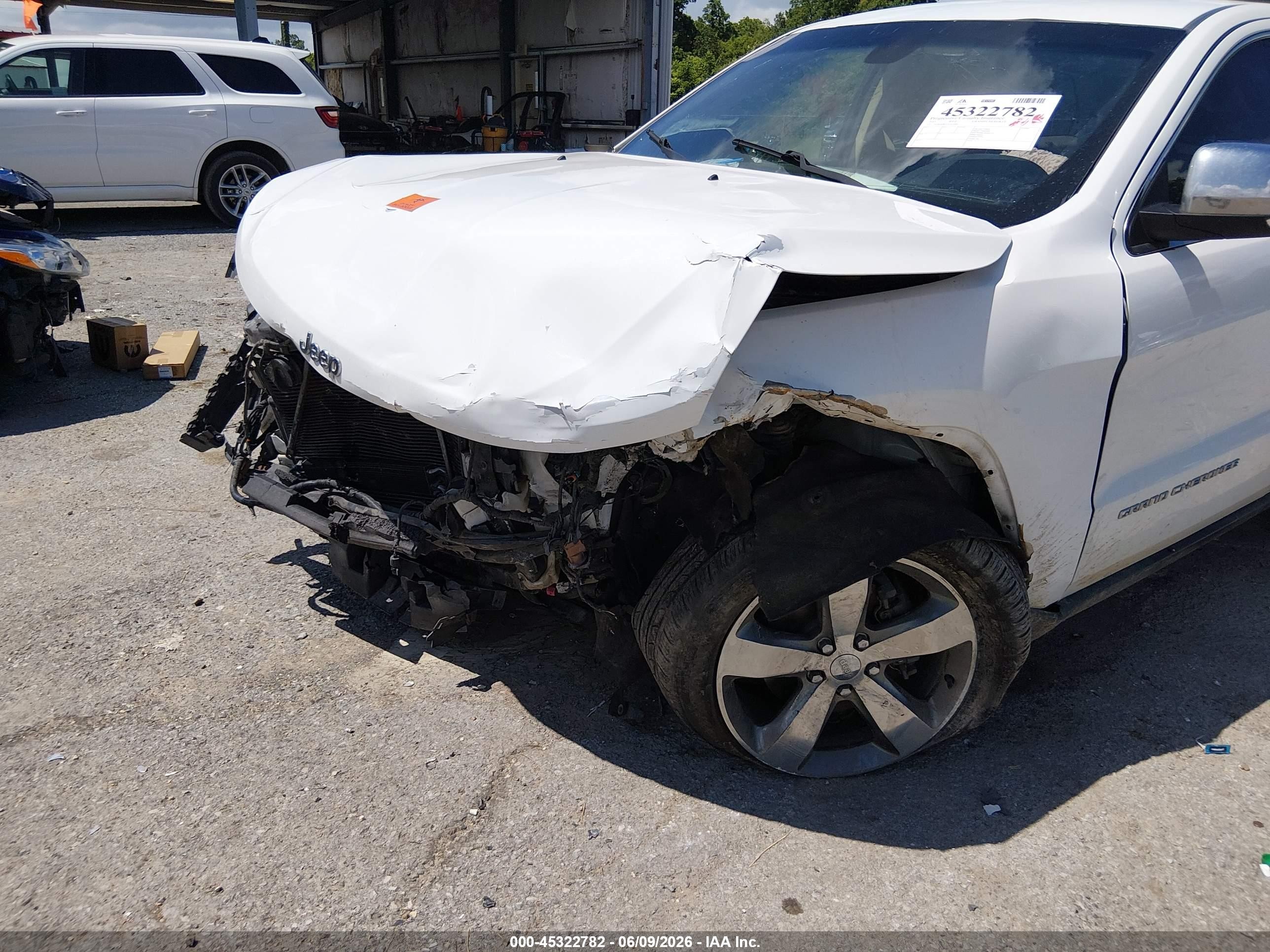 2015 Jeep Grand Cherokee Limited White vin: 1C4RJEBG1FC614901