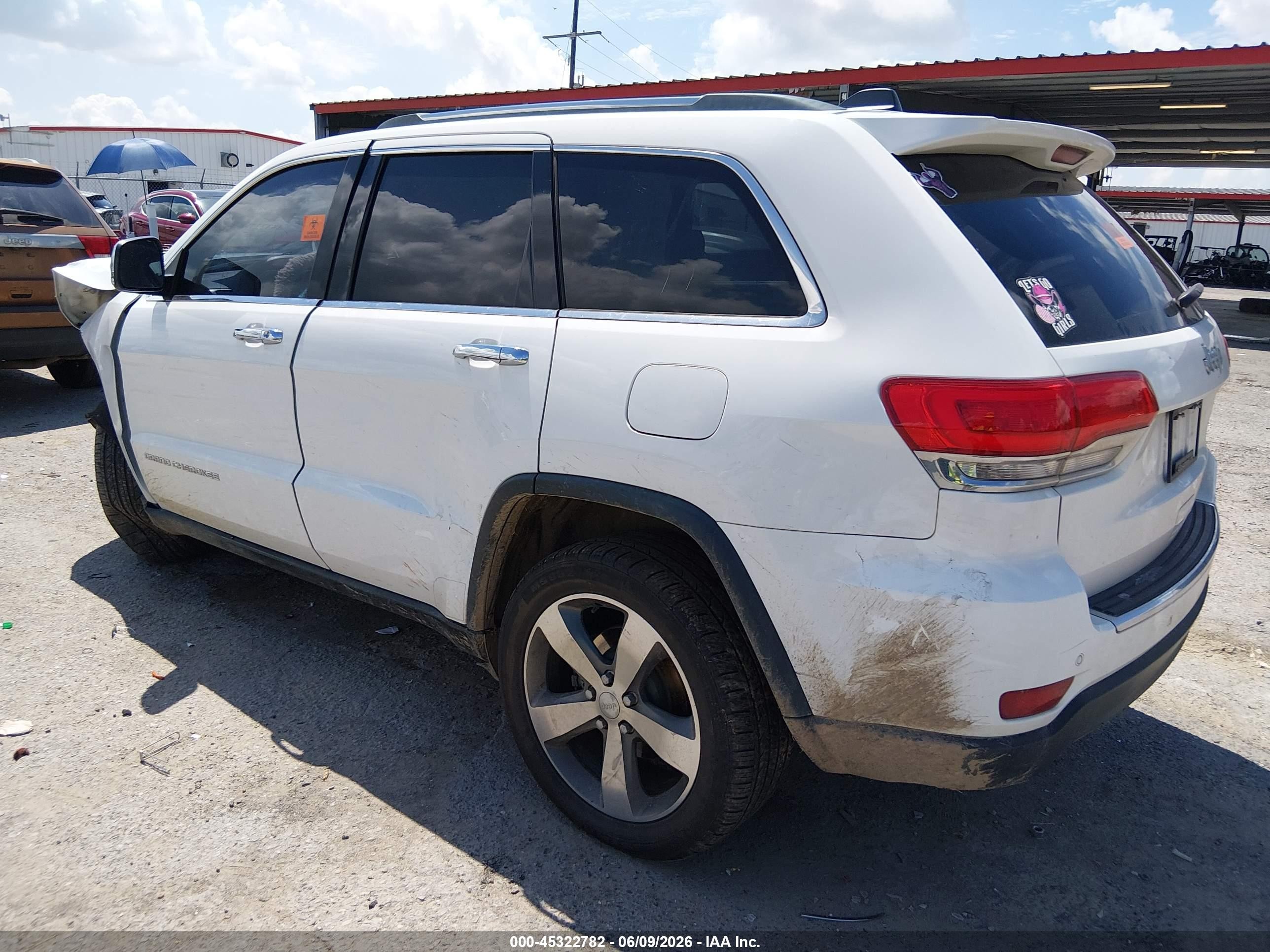 2015 Jeep Grand Cherokee Limited White vin: 1C4RJEBG1FC614901