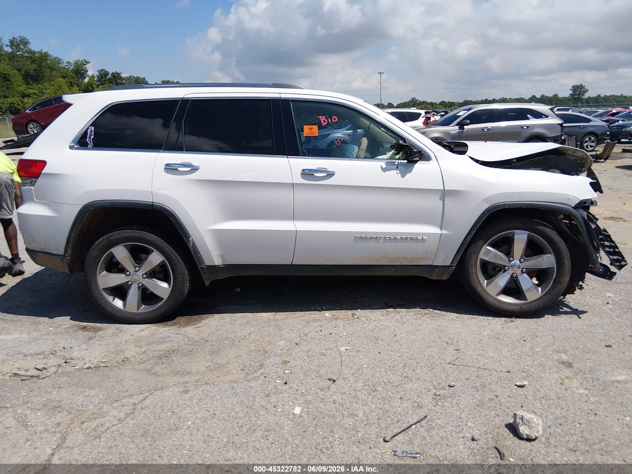 2015 Jeep Grand Cherokee Limited White vin: 1C4RJEBG1FC614901