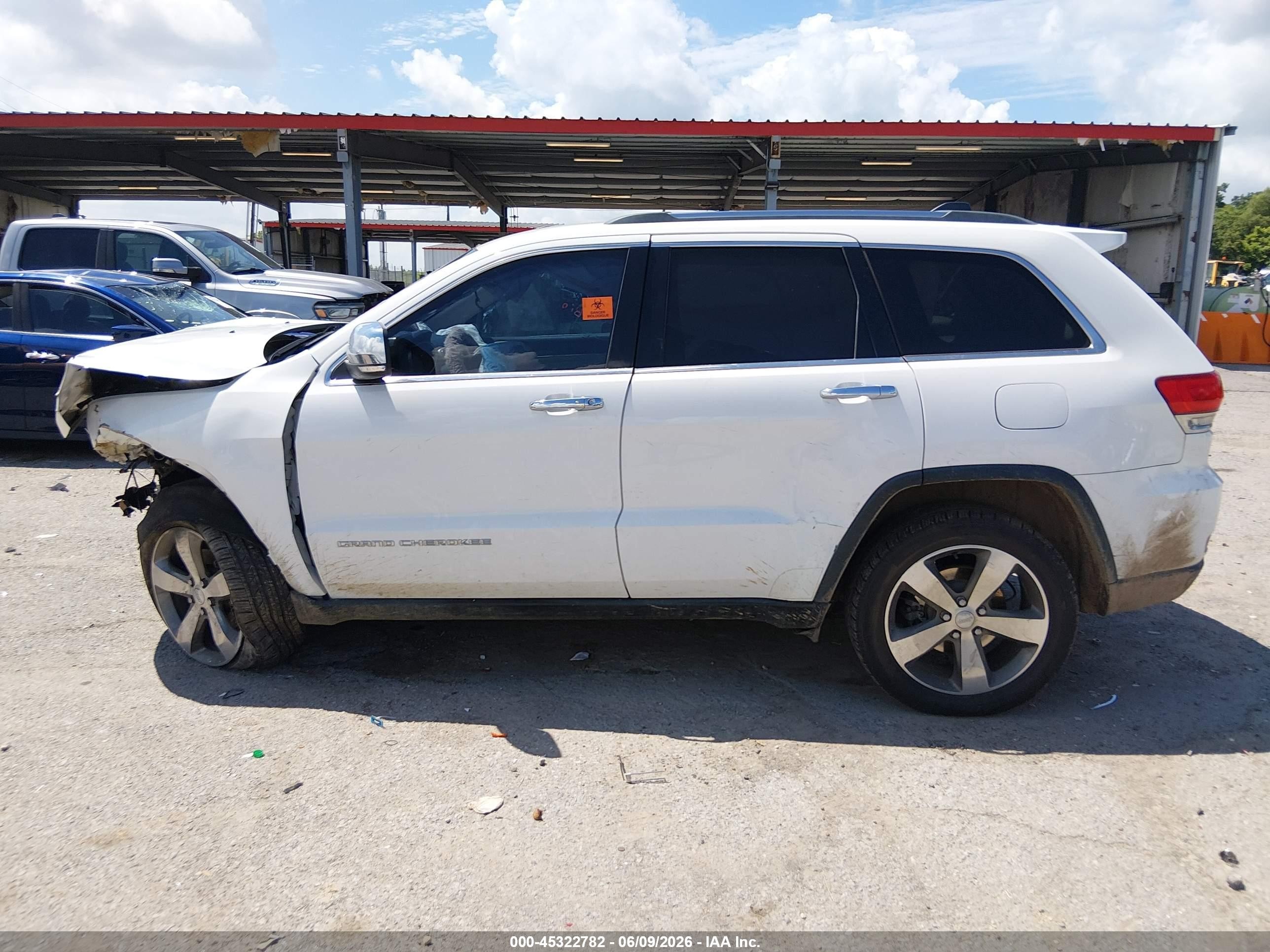 2015 Jeep Grand Cherokee Limited White vin: 1C4RJEBG1FC614901