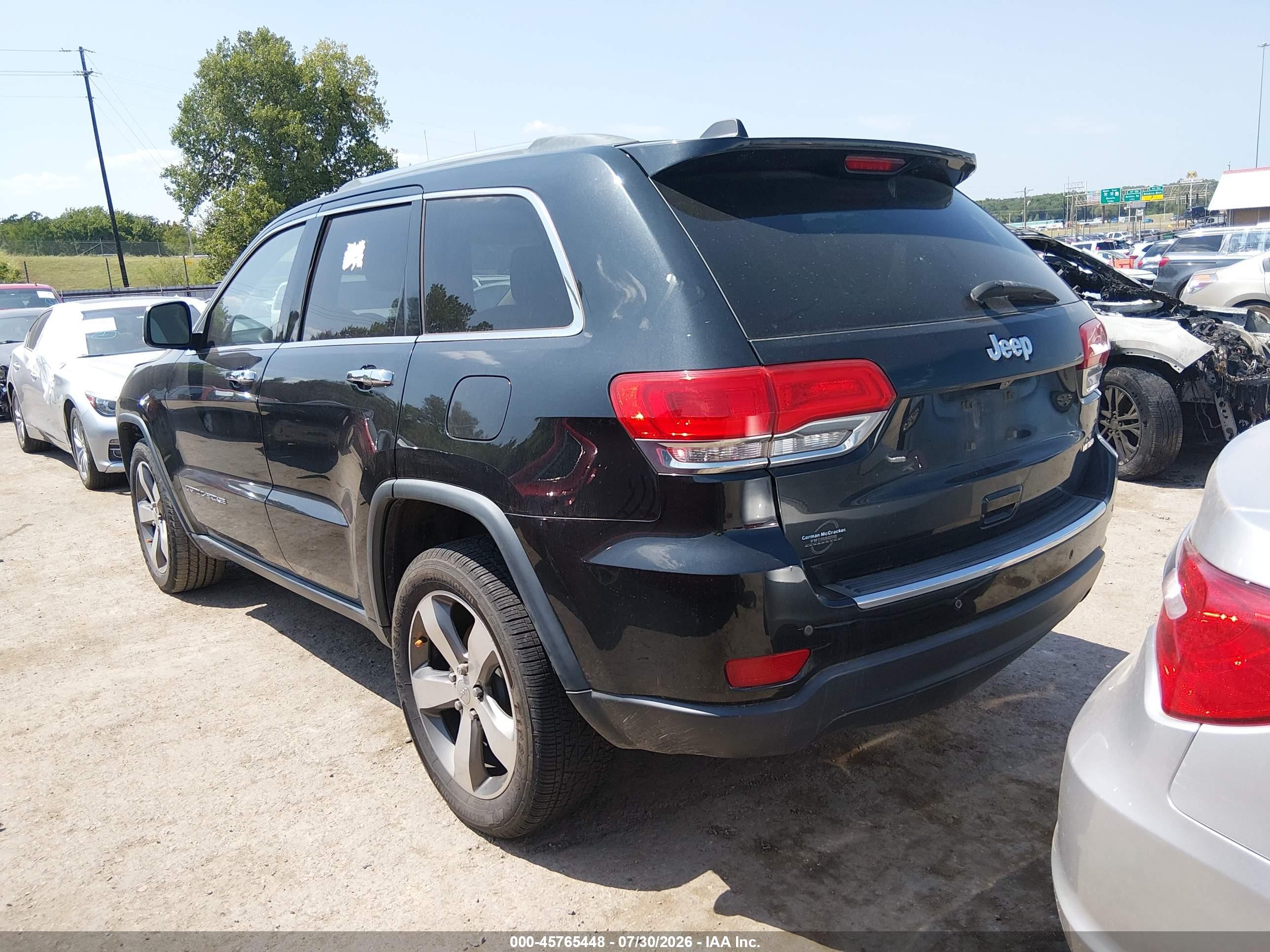2015 Jeep Grand Cherokee Limited Black vin: 1C4RJEBG1FC629687