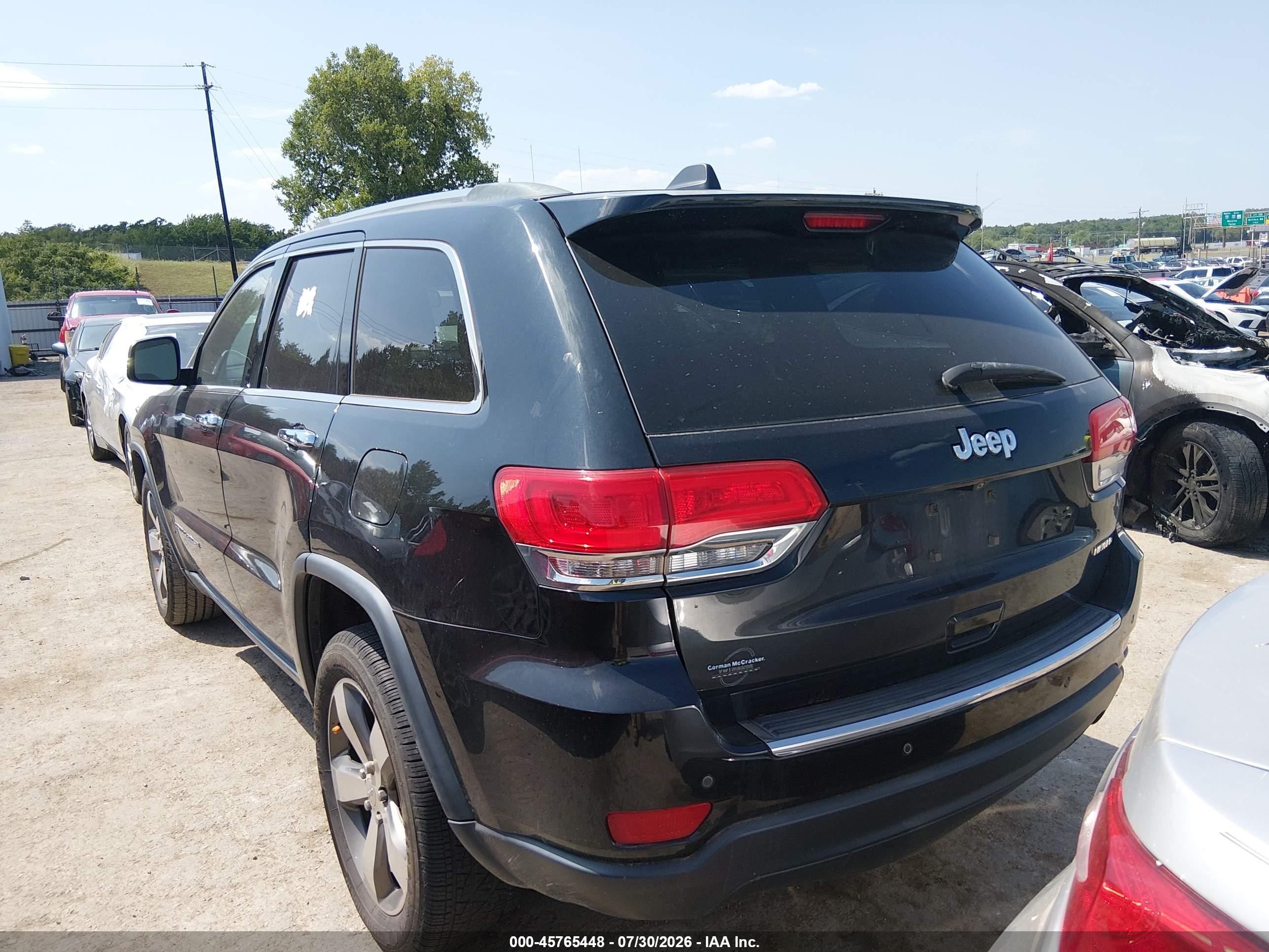2015 Jeep Grand Cherokee Limited Black vin: 1C4RJEBG1FC629687