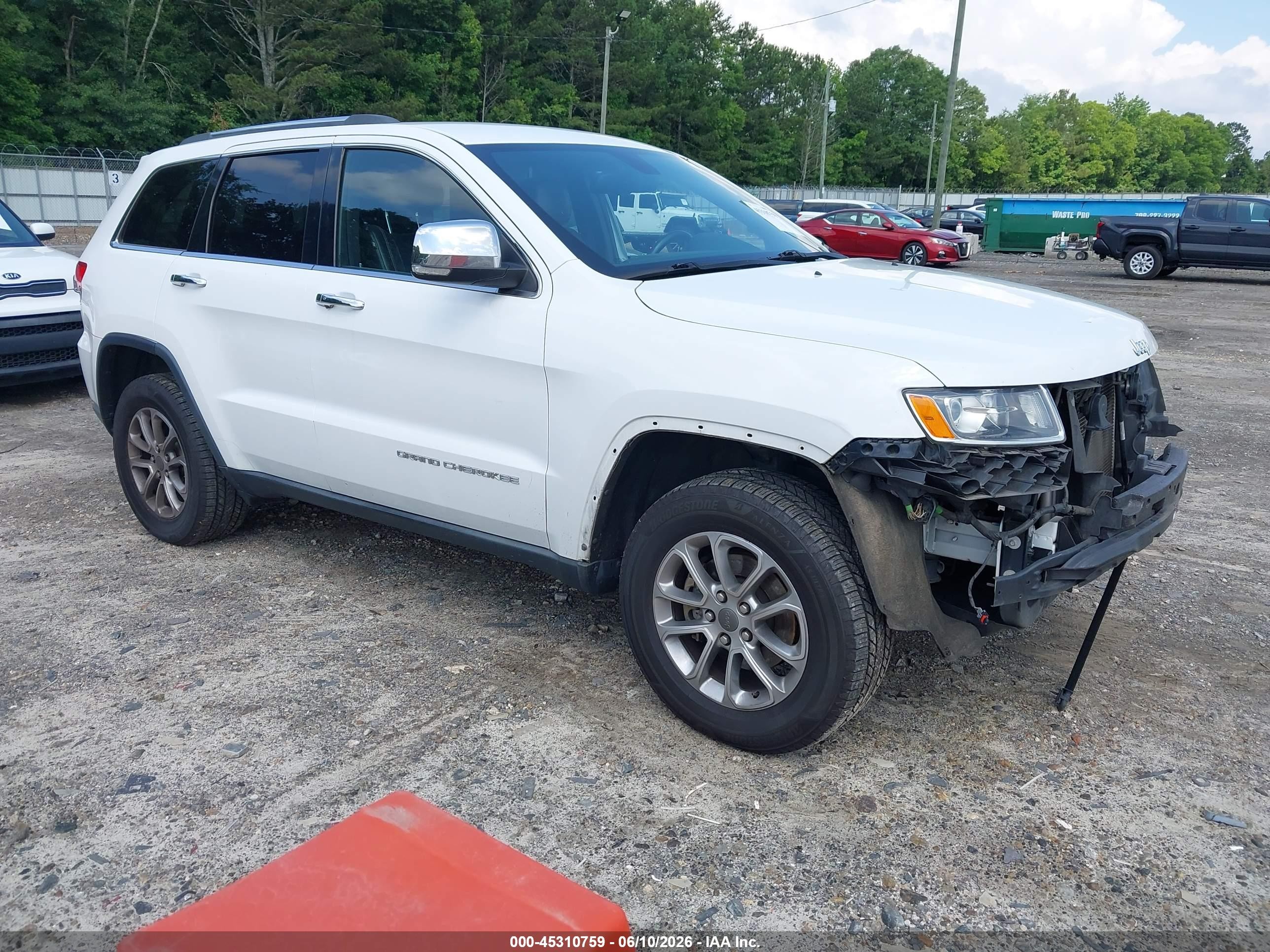 2015 Jeep Grand Cherokee Limited Белый vin: 1C4RJEBG1FC727506