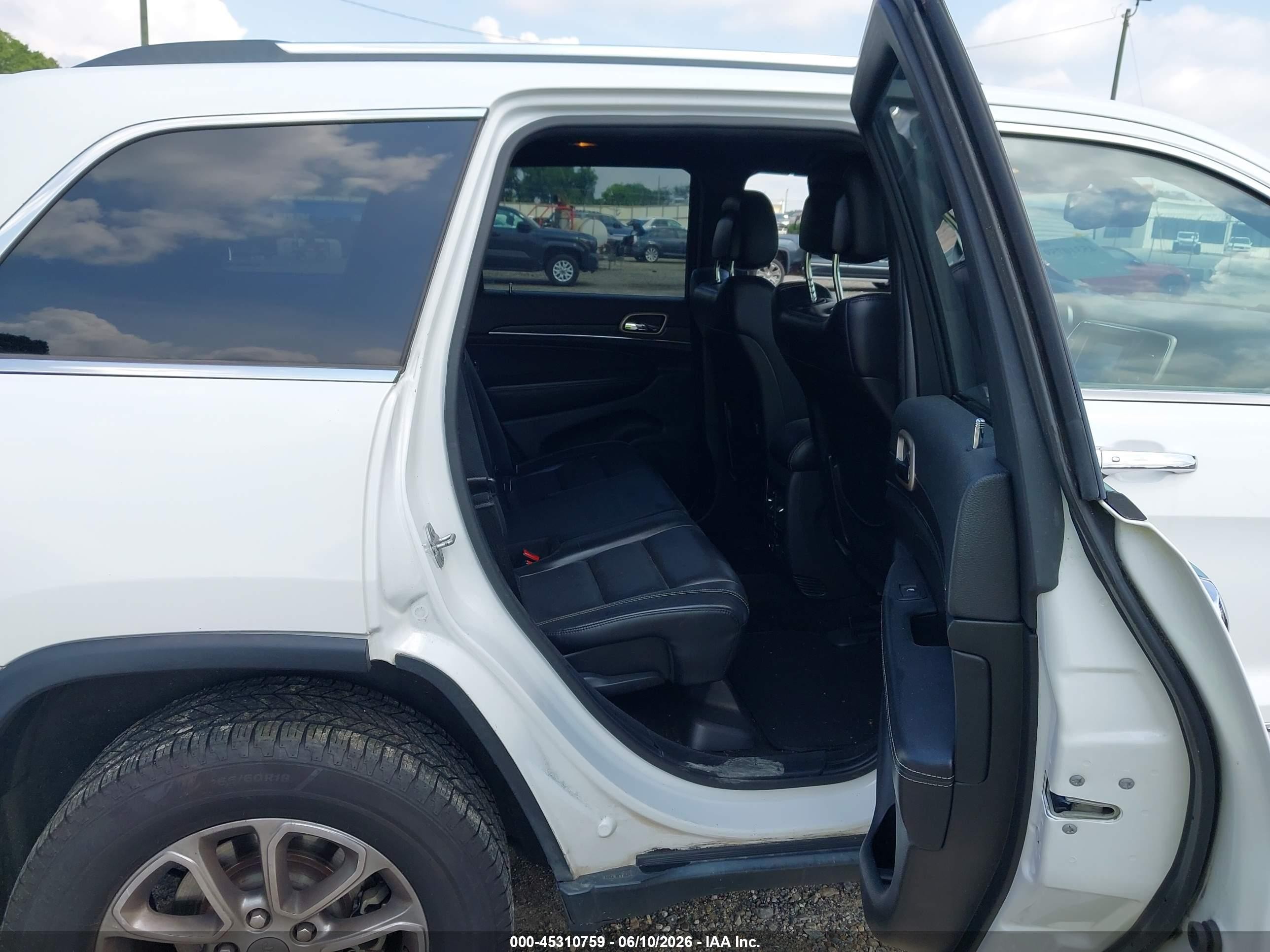 2015 Jeep Grand Cherokee Limited White vin: 1C4RJEBG1FC727506